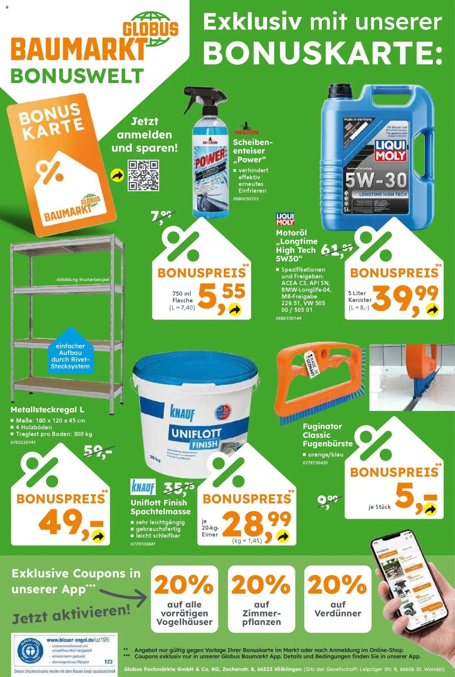 Globus Baumarkt prospekt Zweibrücken 