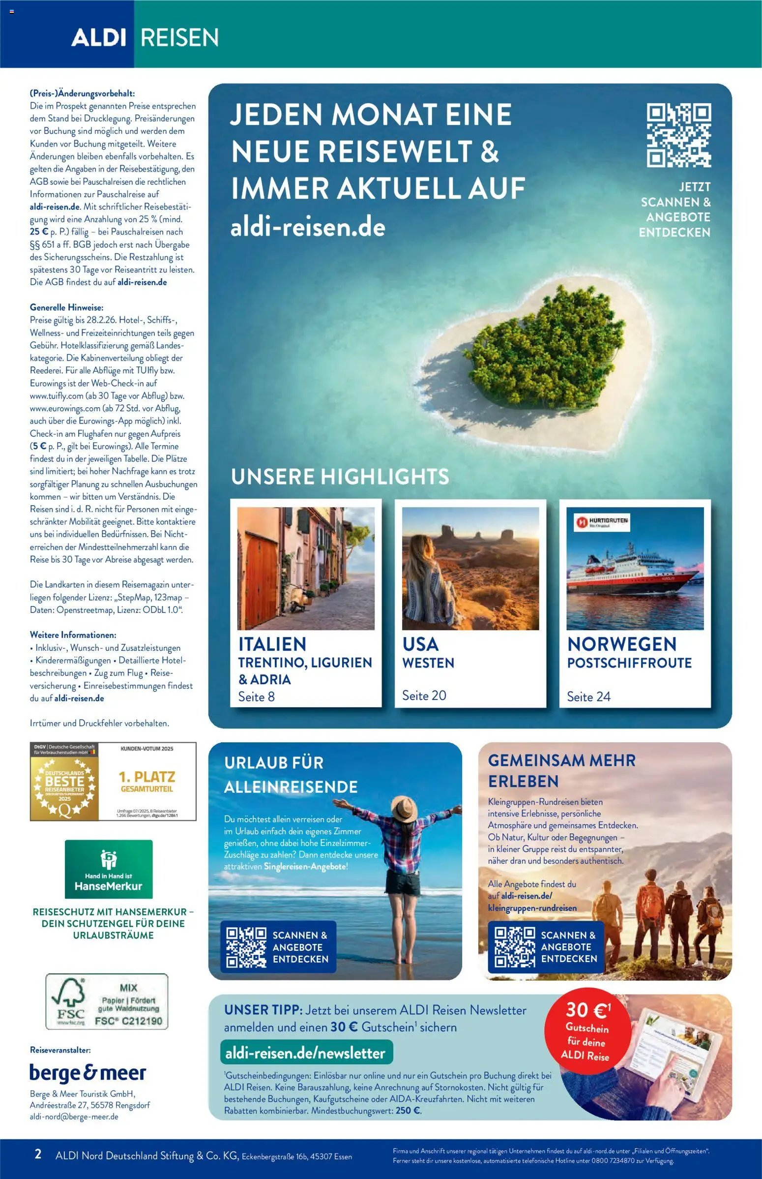 Aldi Reisen  Reisemagazin