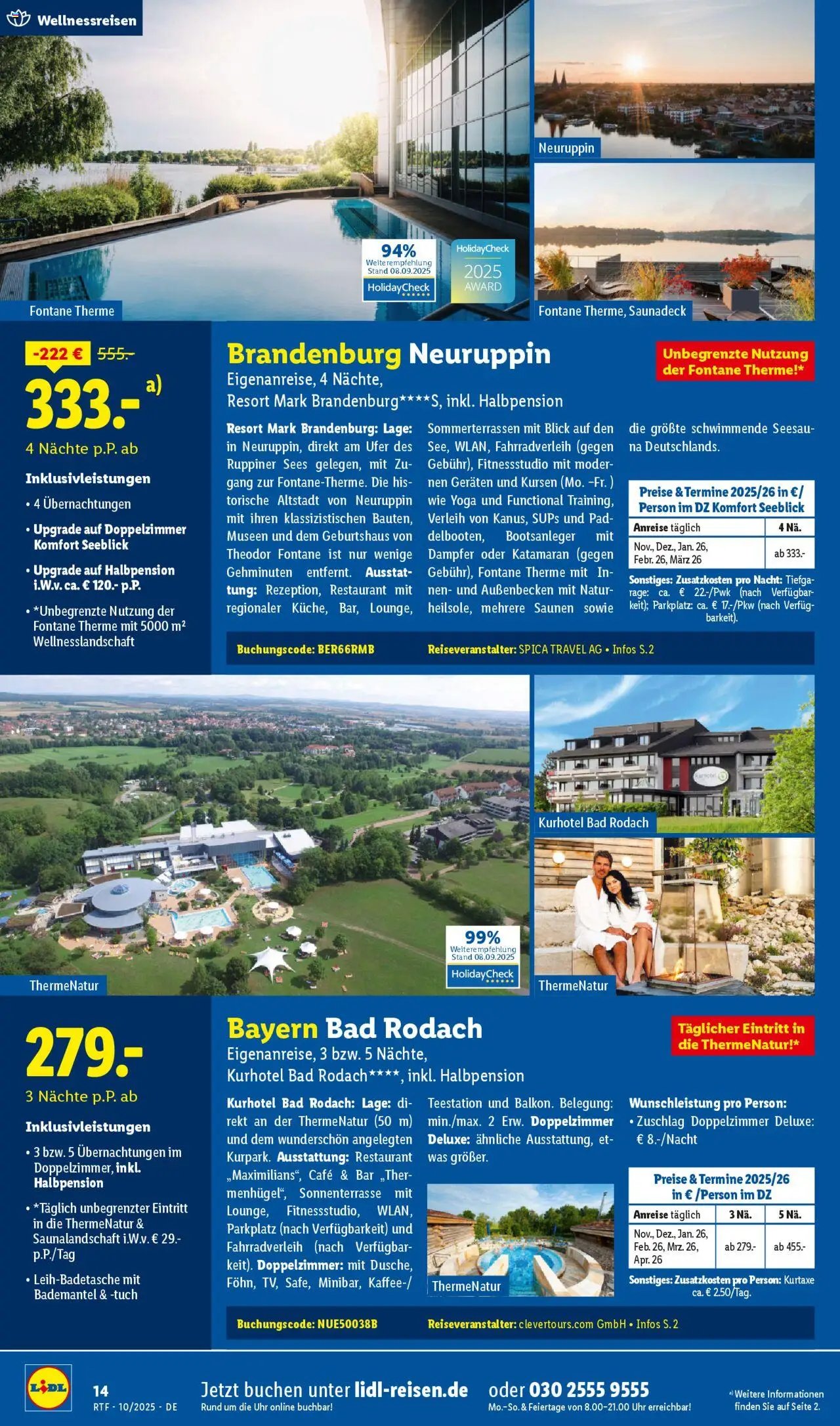 Lidl Reisen Oktober/November Reise-Highlights (2025-10-13 - 2025-11-15)