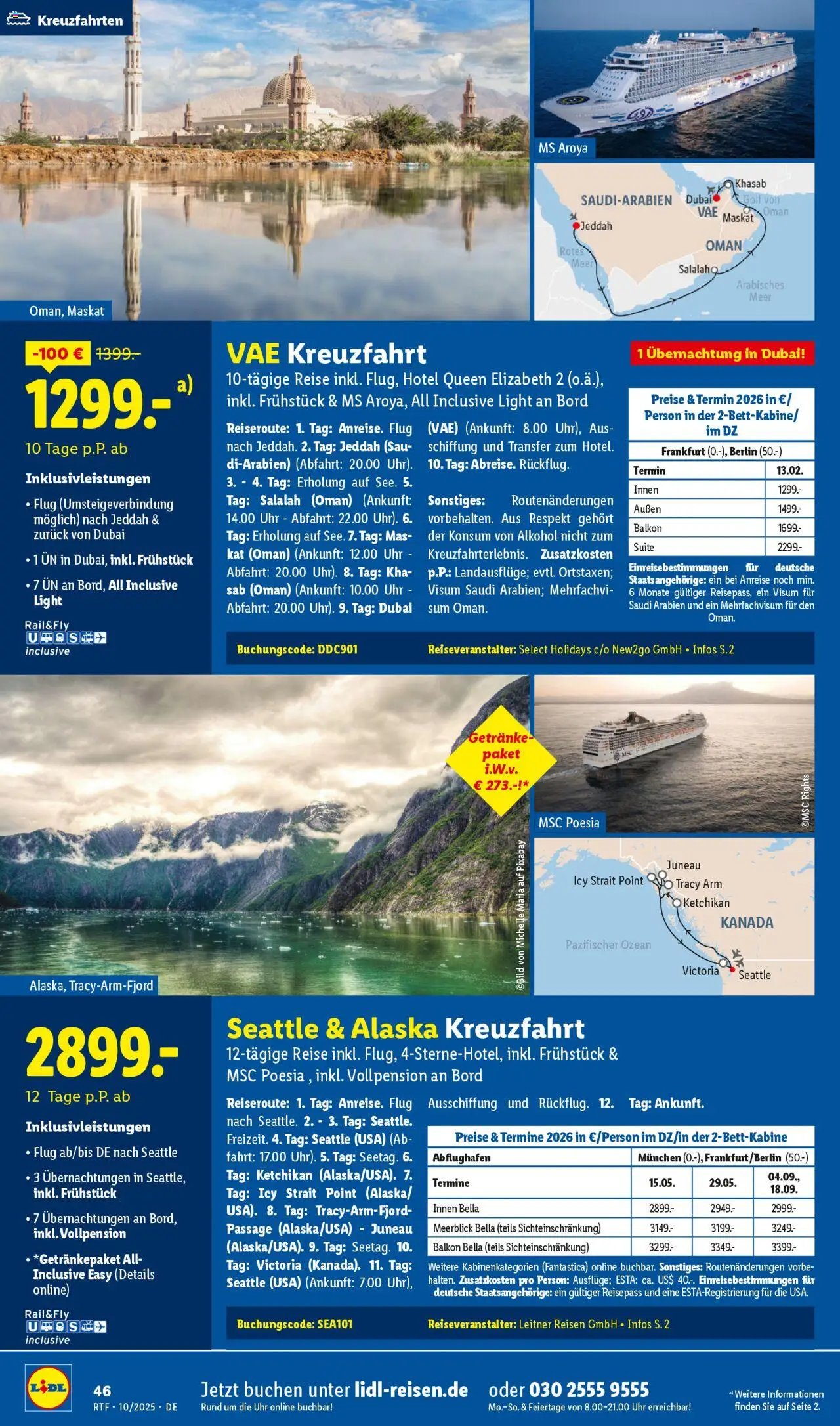 Lidl Reisen Oktober/November Reise-Highlights (2025-10-13 - 2025-11-15)