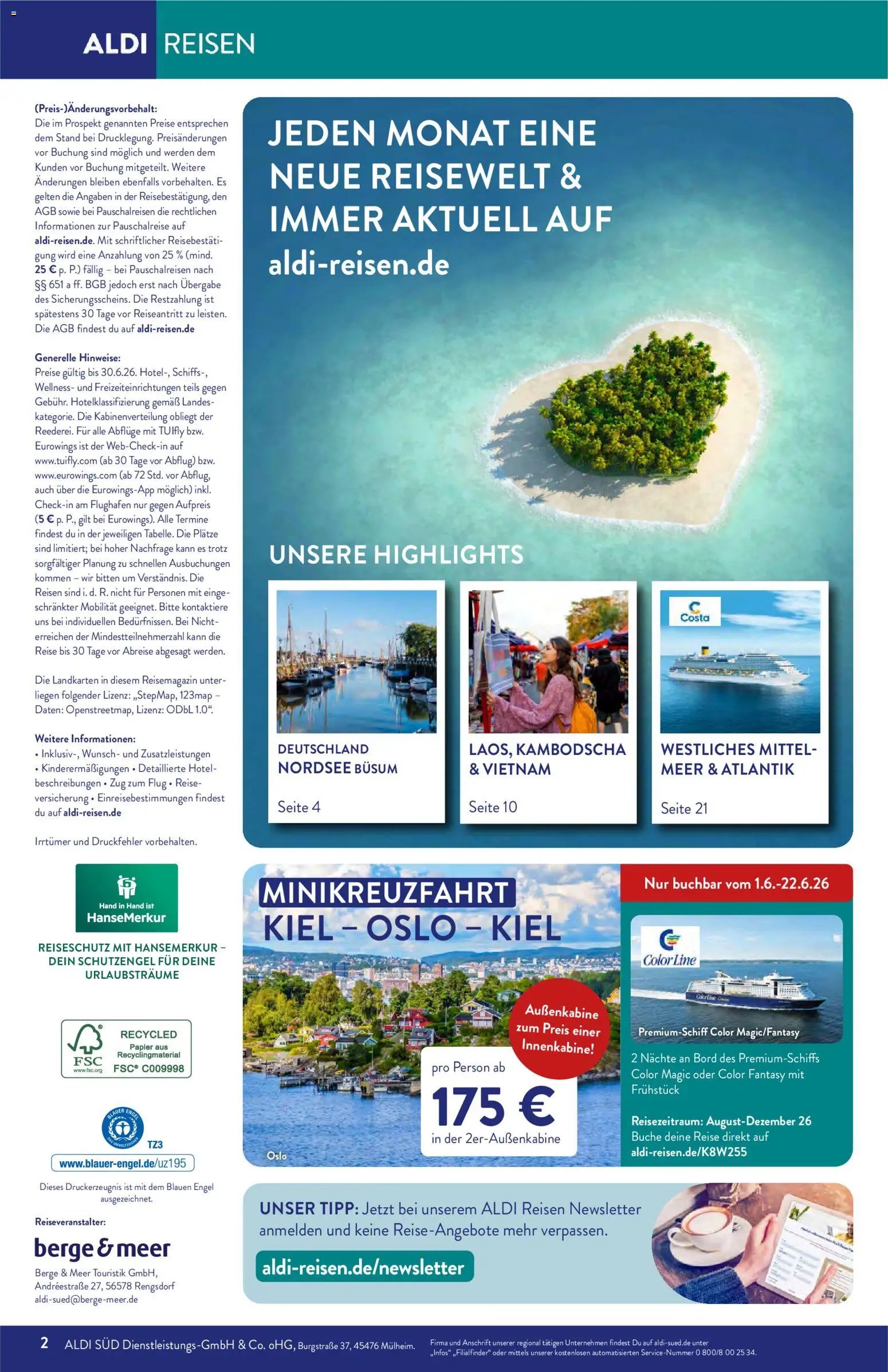 Aldi Reisen Prospekt