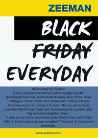 Zeeman Black Friday Ankündigung