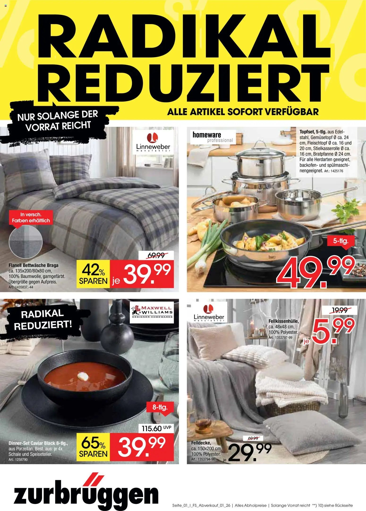 Zurbrüggen Abverkauf Fachsortimente