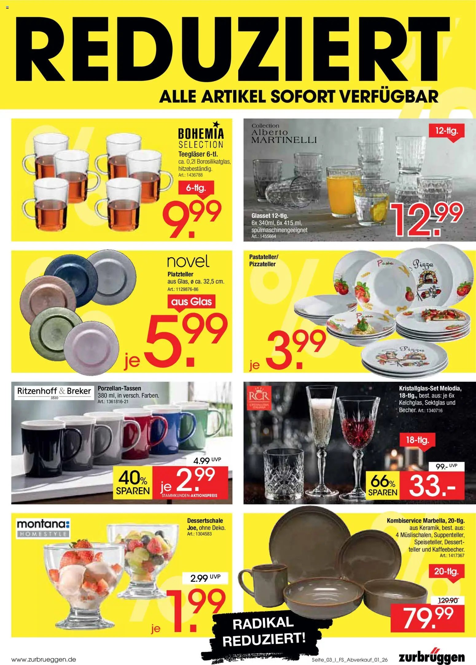 Zurbrüggen Abverkauf Fachsortimente