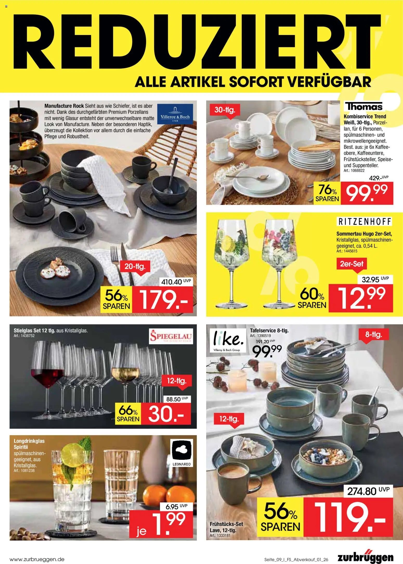 Zurbrüggen Abverkauf Fachsortimente