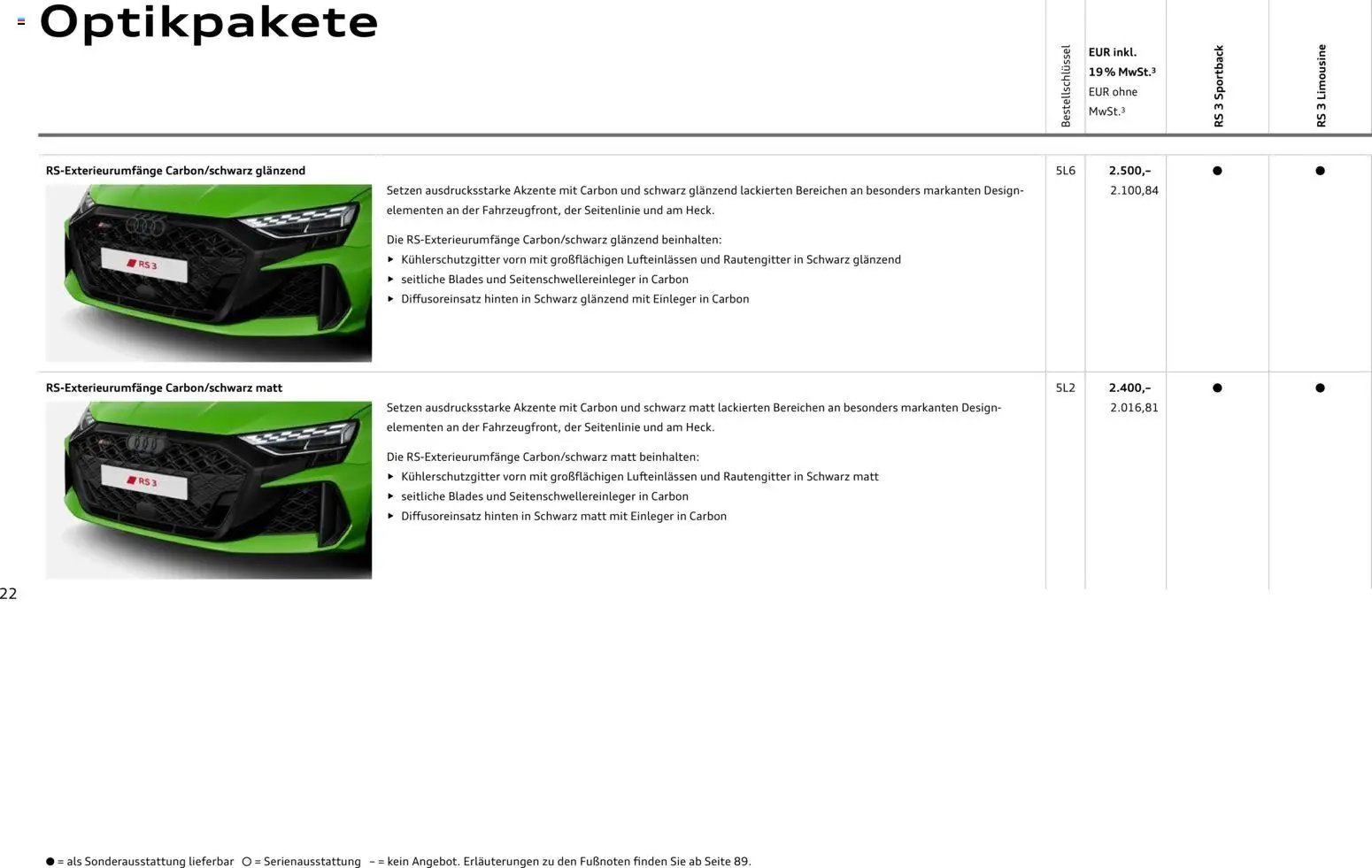 Audi RS 3 Sportback / RS 3 Limousine