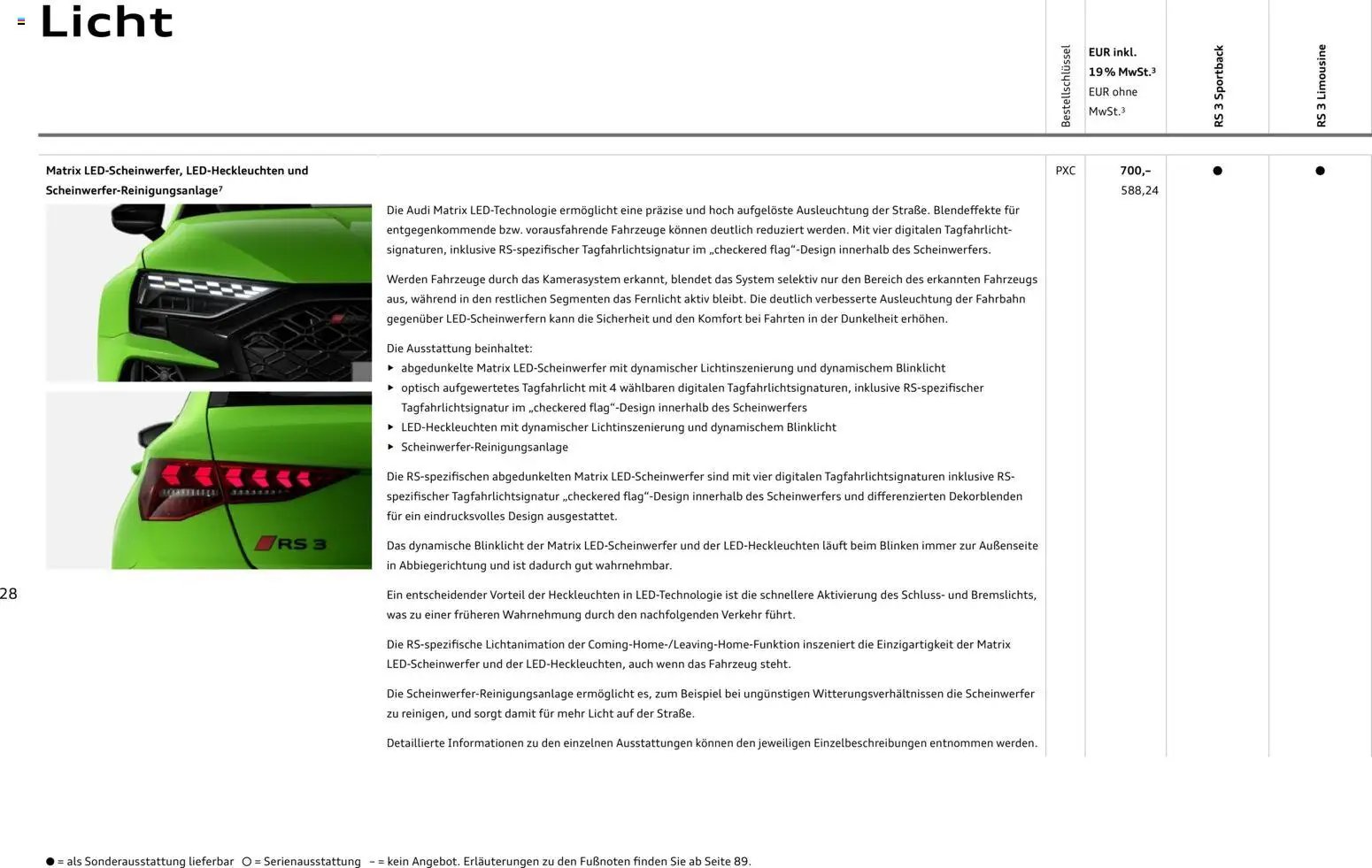 Audi RS 3 Sportback / RS 3 Limousine (2025-10-28 - 2026-10-28)