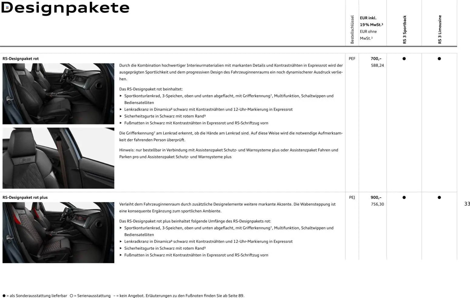 Audi RS 3 Sportback / RS 3 Limousine (2025-10-28 - 2026-10-28)
