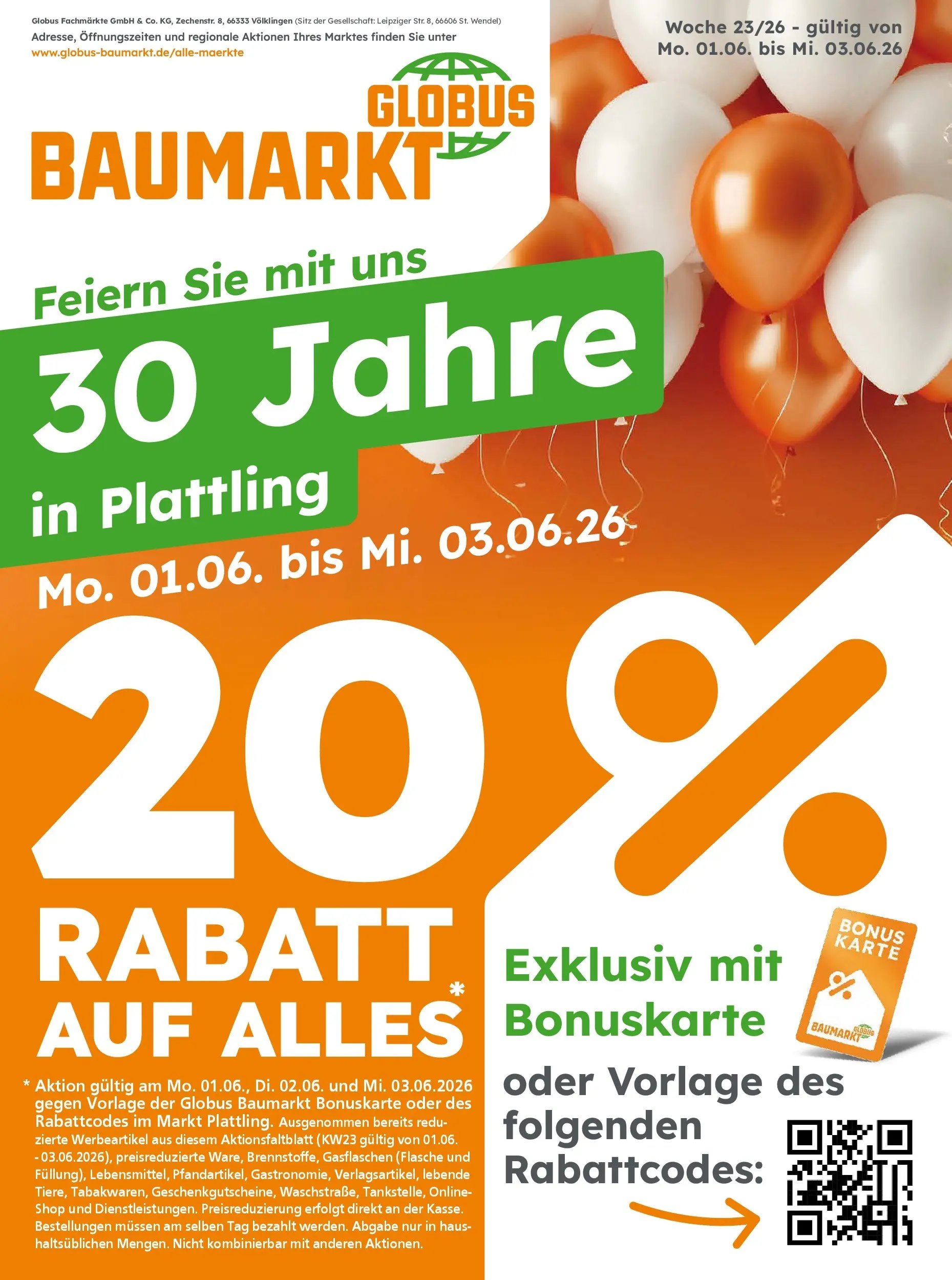 Globus Baumarkt Prospekt Plattling