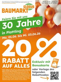 Globus Baumarkt Prospekt Plattling