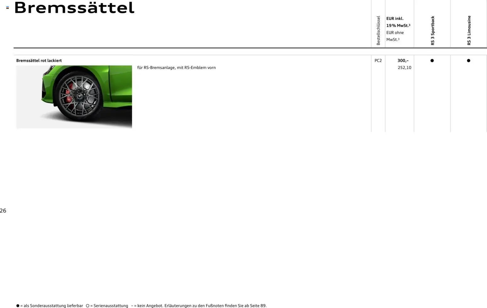 Audi RS 3 Sportback / RS 3 Limousine (2025-10-28 - 2026-10-28)