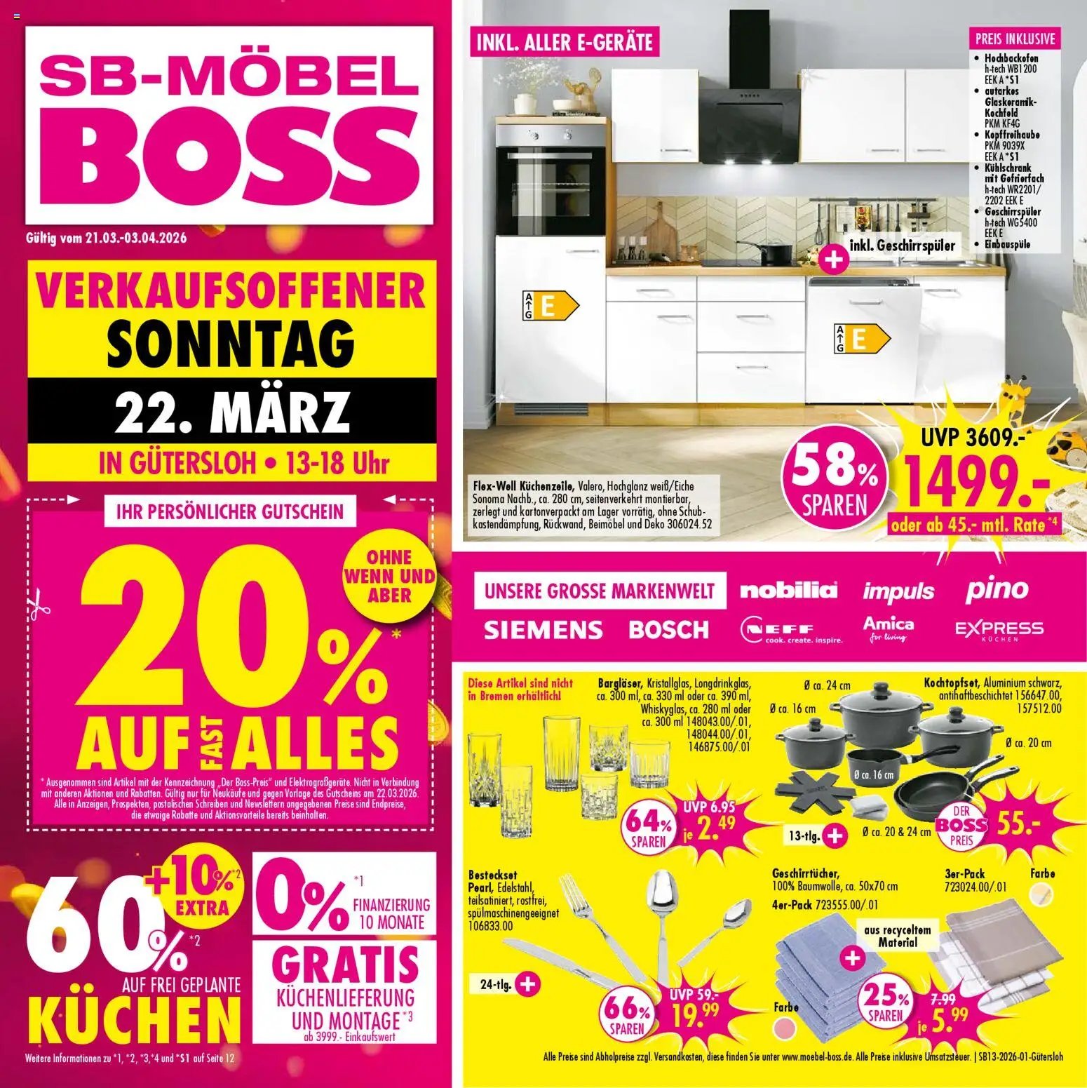 SB Möbel Boss Prospekt Gütersloh