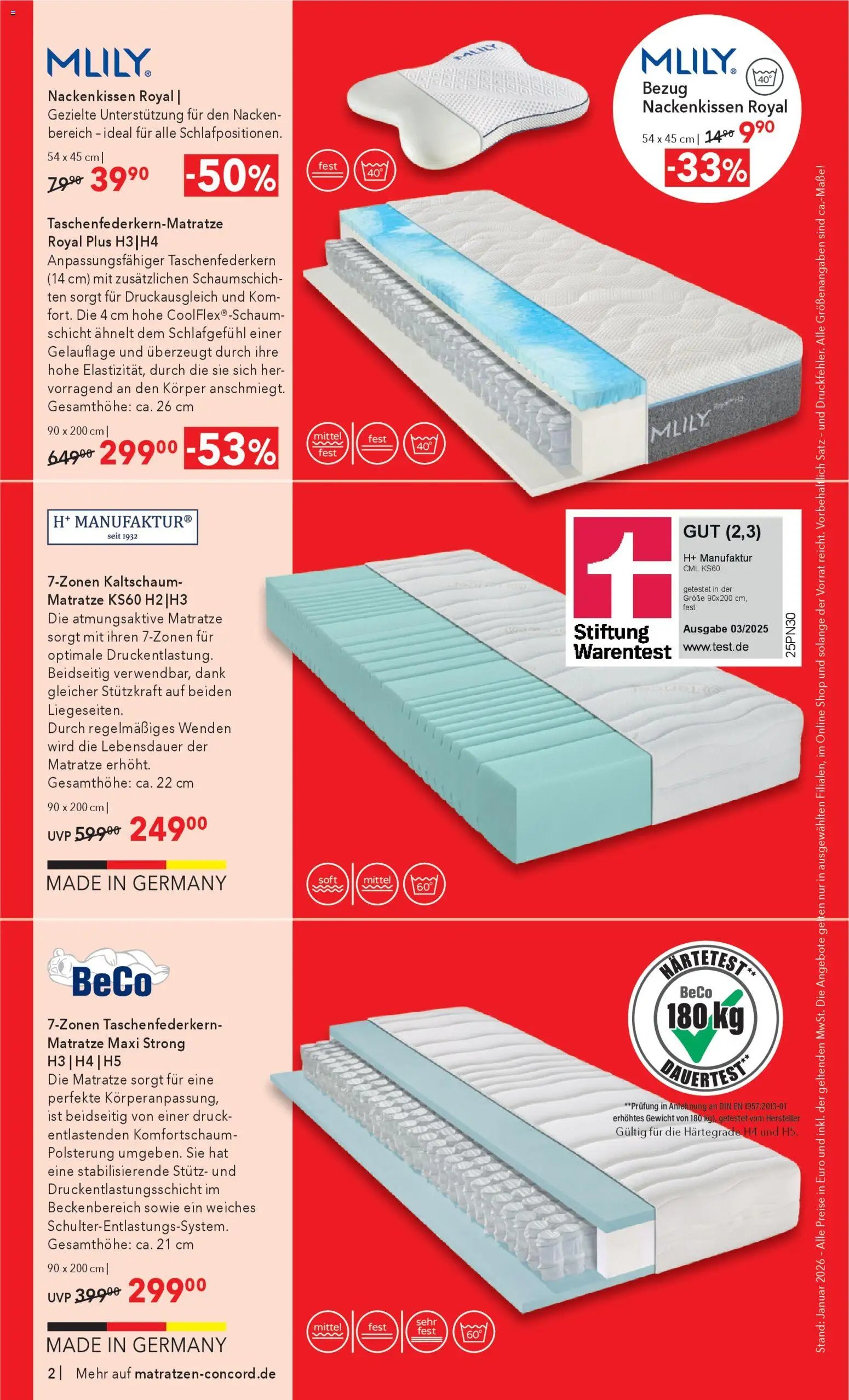 Matratzen Concord Prospekt 	