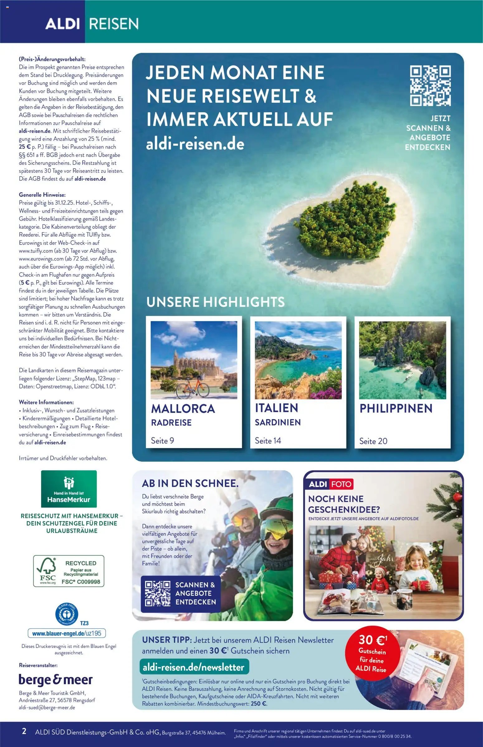 Aldi Reisen Prospekt 	 (2025-12-01 - 2025-12-31)
