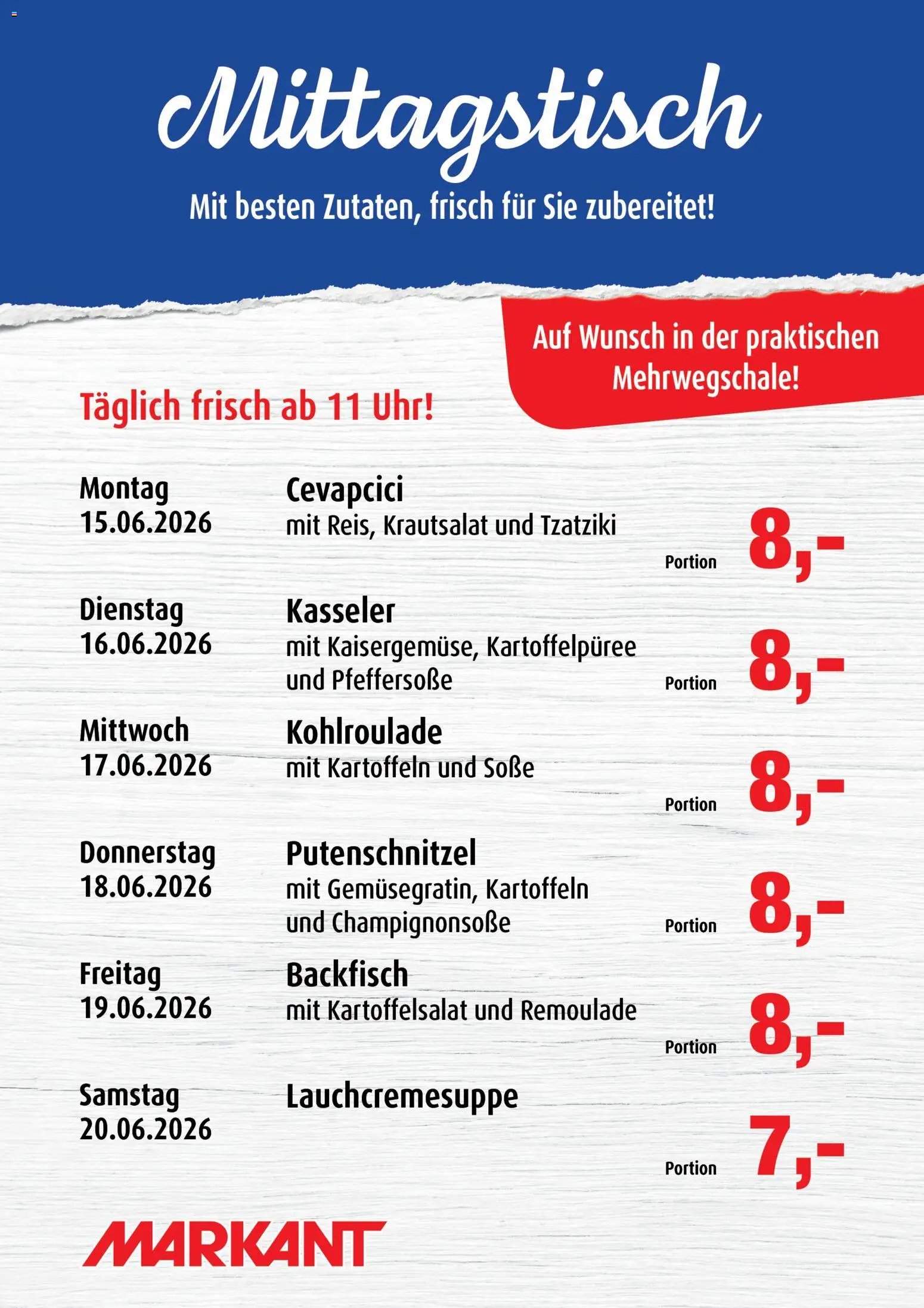 Markant Mittagstisch