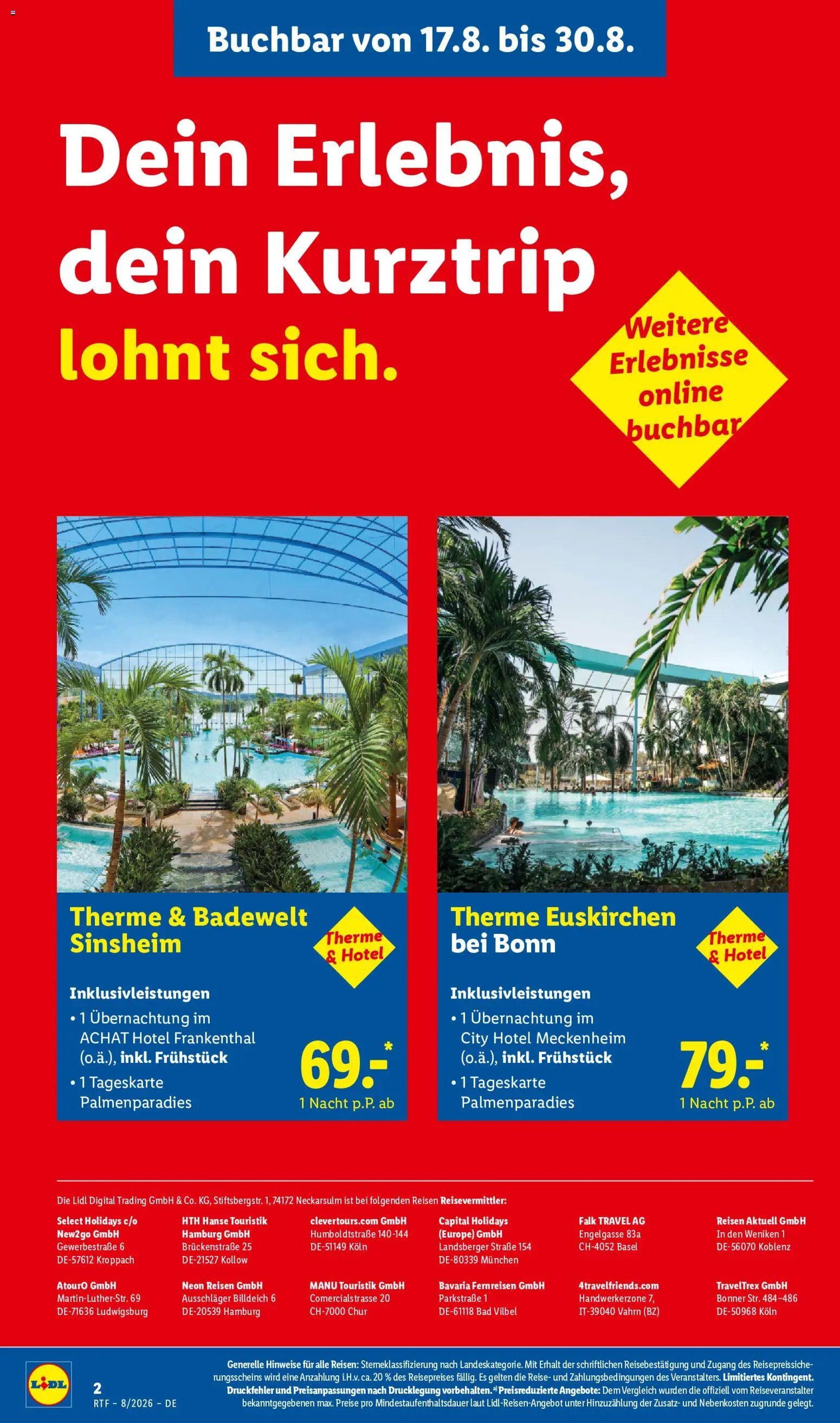 Lidl Reisen Prospekt