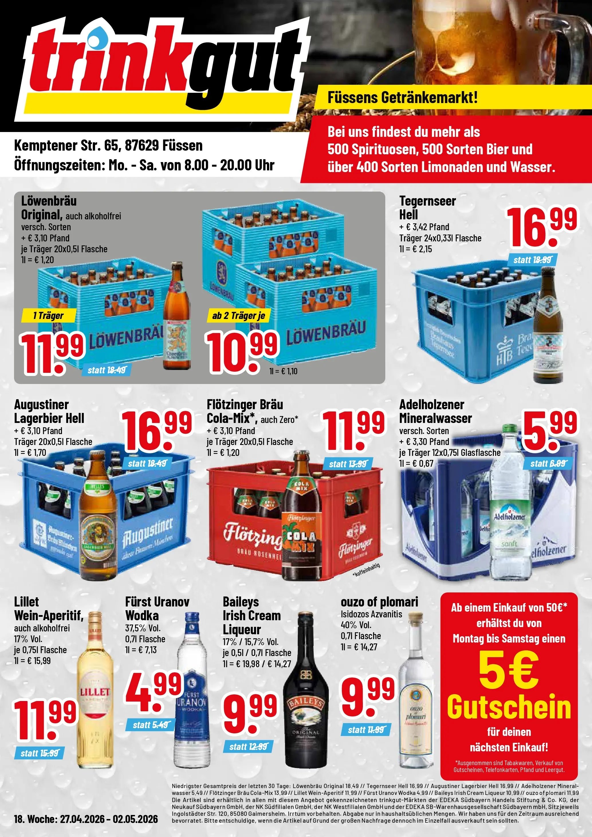 Trinkgut Prospekt Füssen	