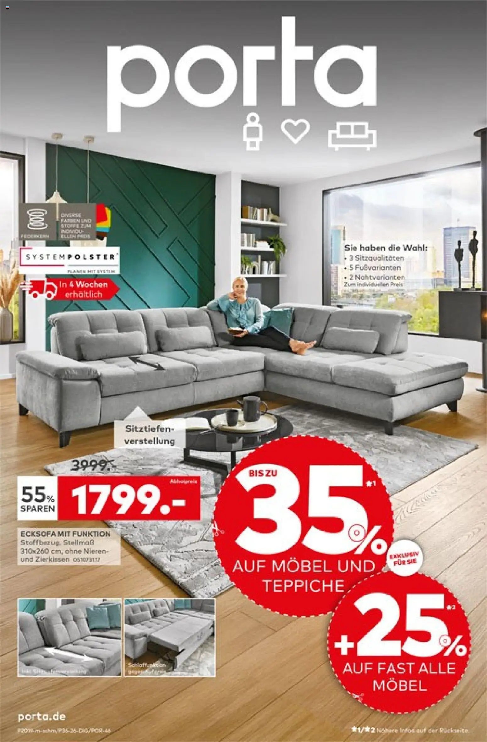 Porta! Prospekt Bis zu 35% auf Möbel und Teppiche