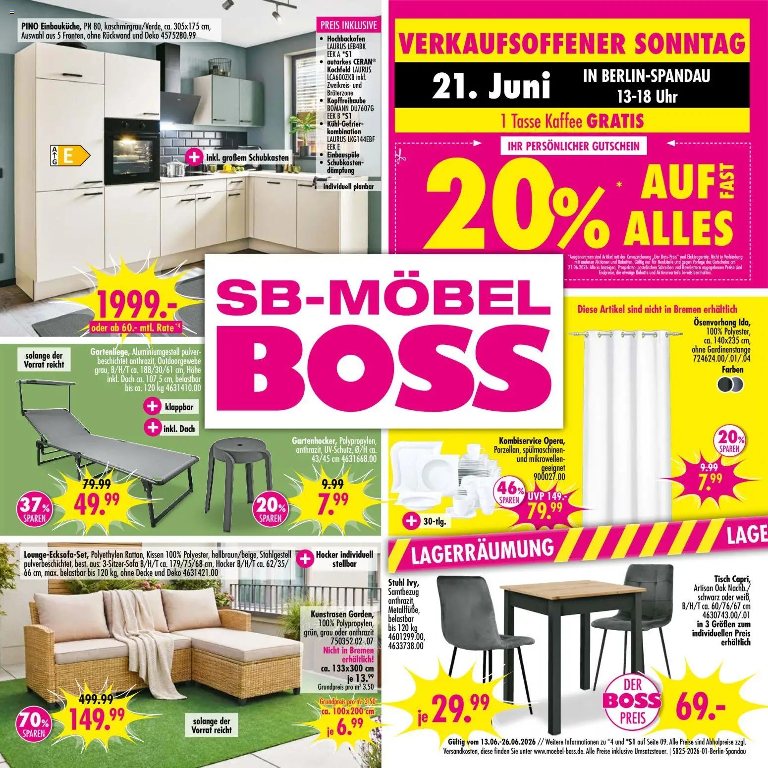 SB Möbel Boss Prospekt Berlin-Spandau
