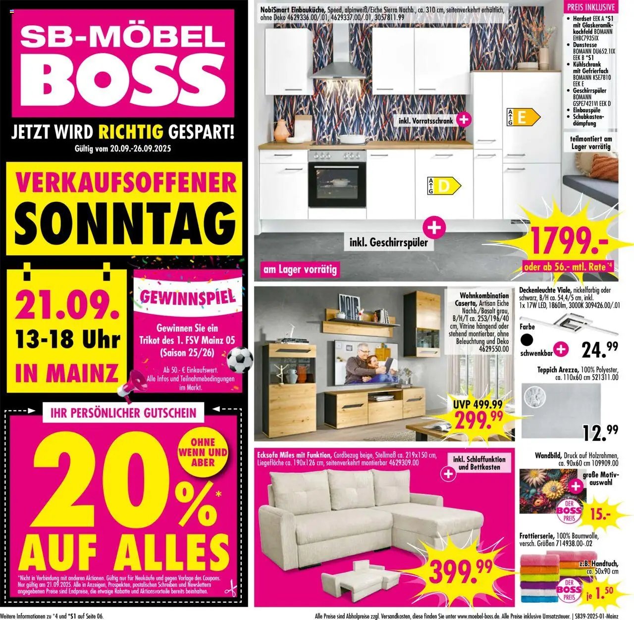 SB Möbel Boss Prospekt Mainz (2025-09-20 - 2025-09-26) | 1