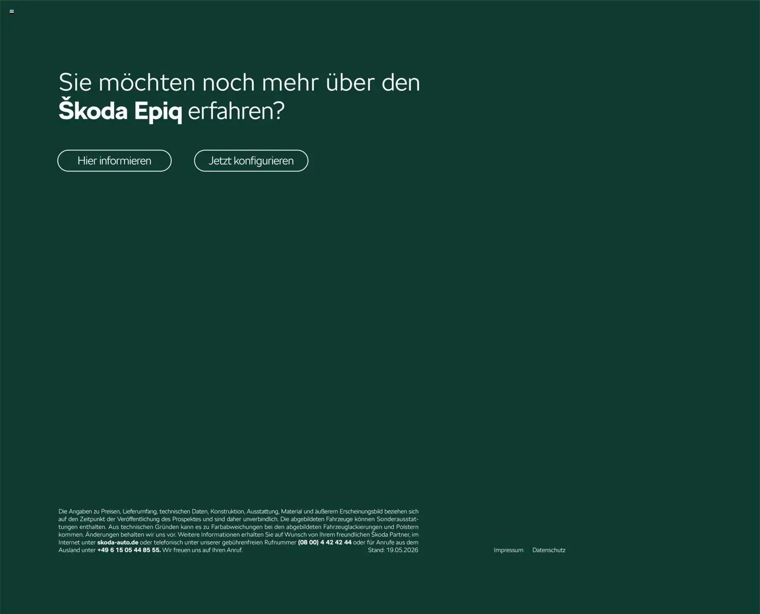 Škoda Škoda Epiq Preisliste