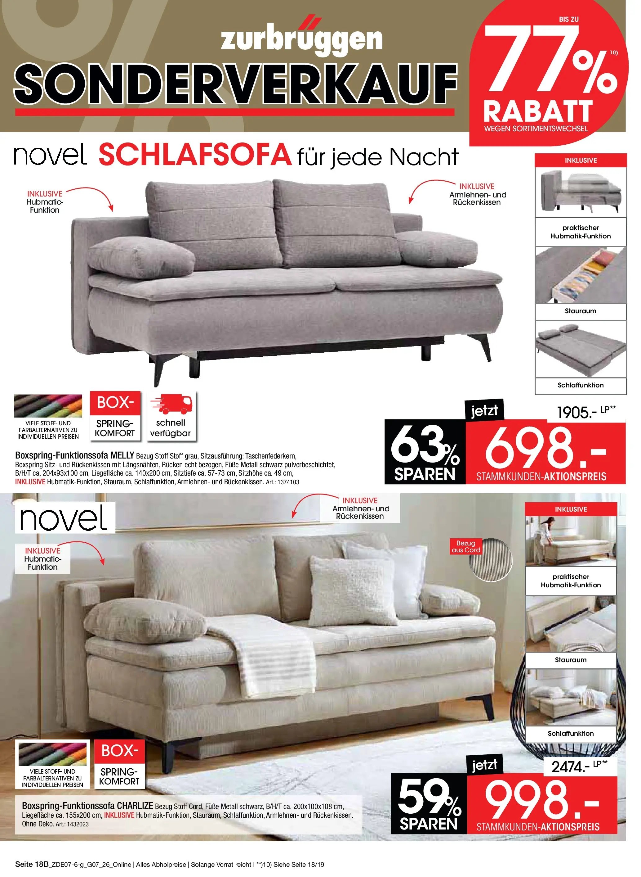 Zurbrüggen Sonderverkauf
