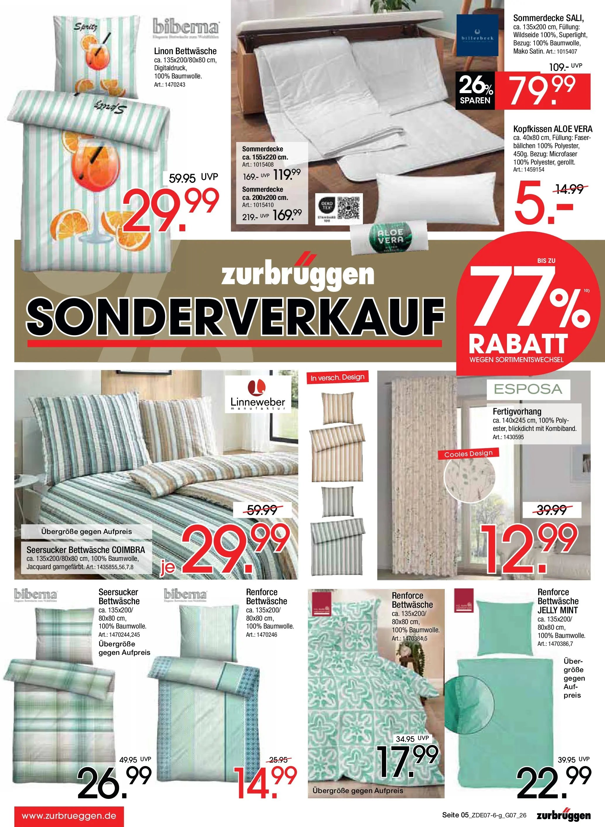 Zurbrüggen Sonderverkauf