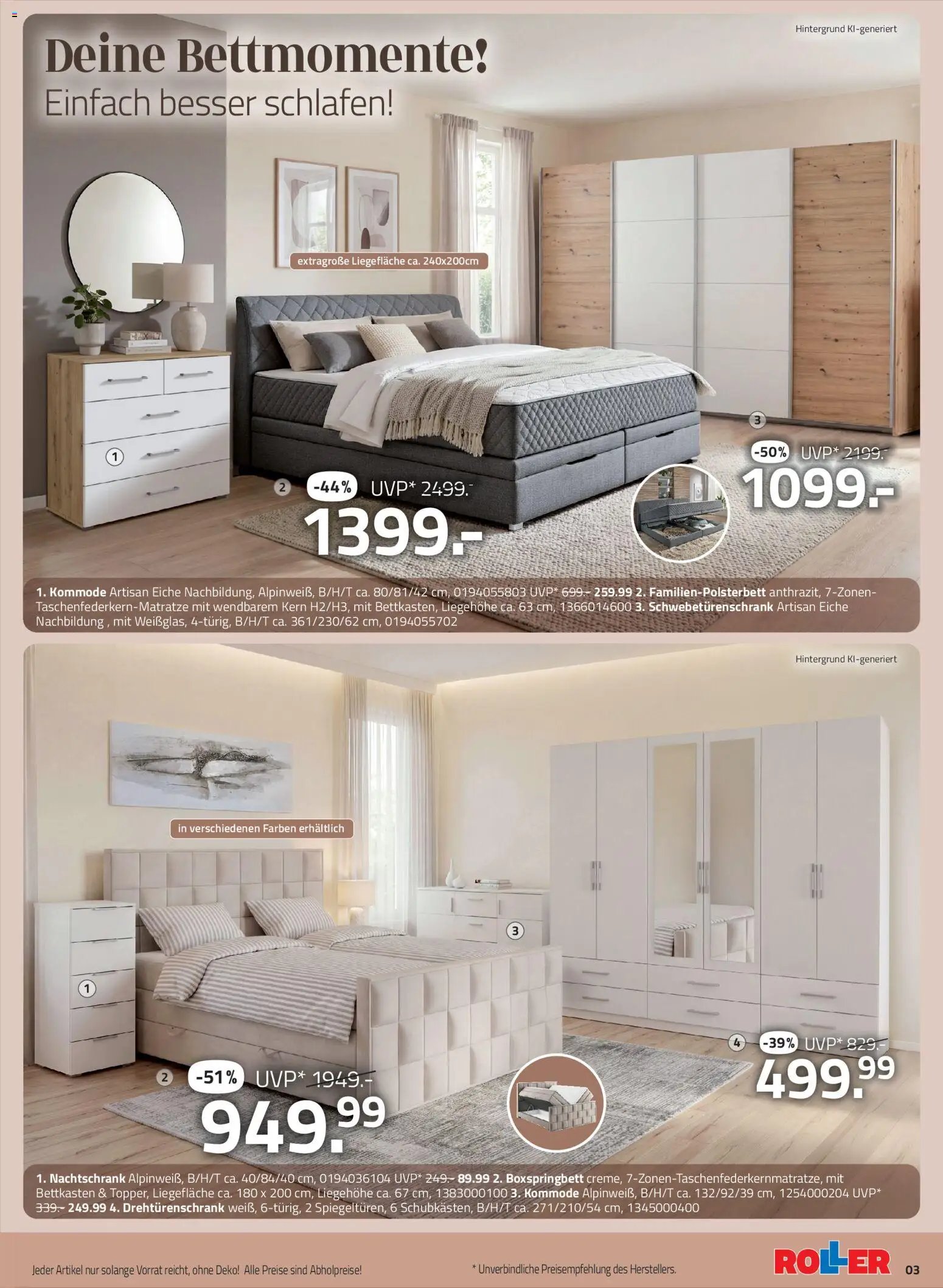 Roller Schlafen in zeitloser Eleganz