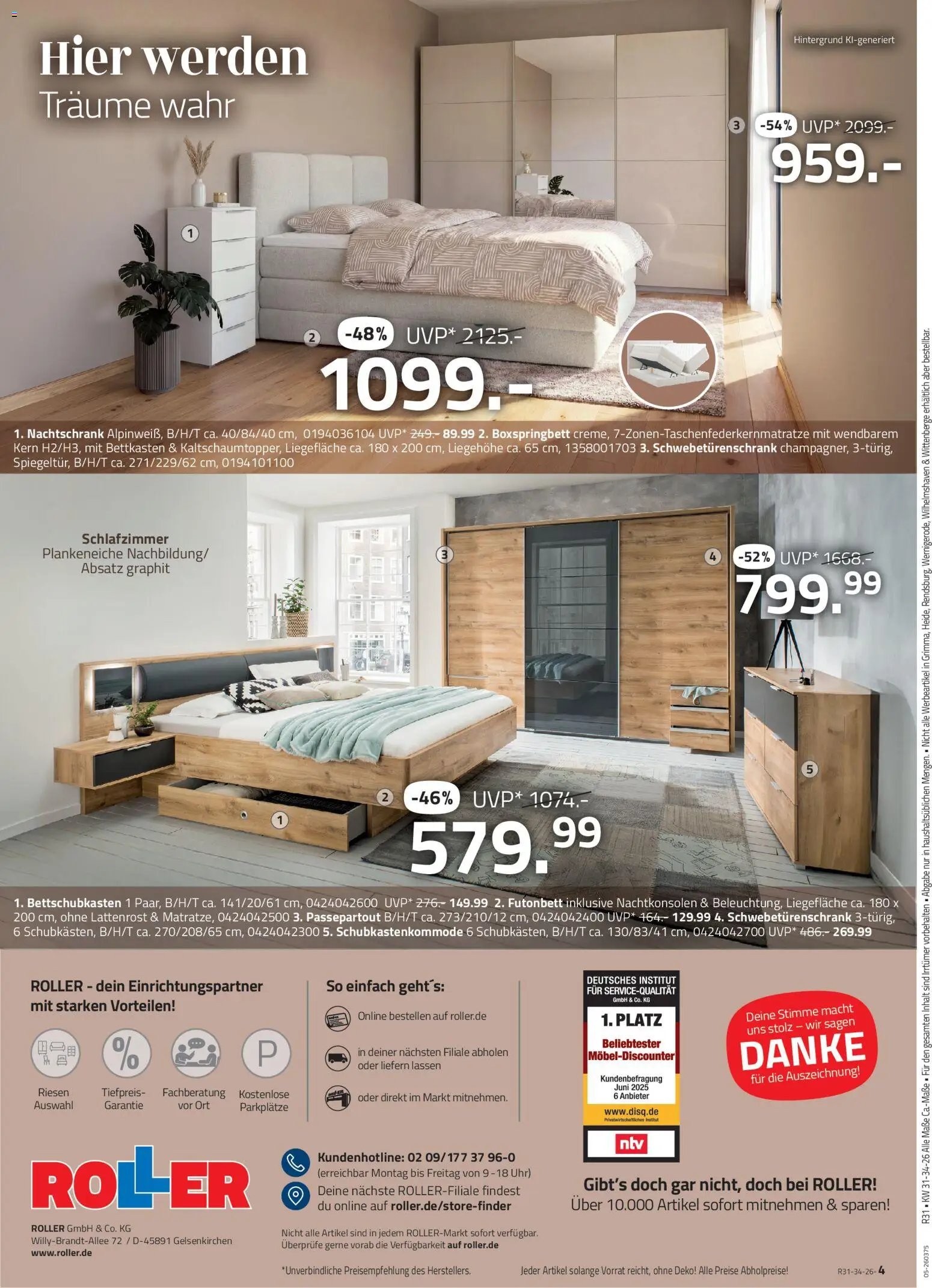 Roller Schlafen in zeitloser Eleganz