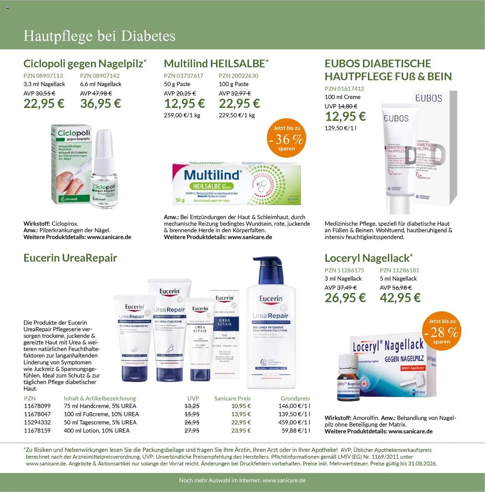 Sanicare Spezial-Angebote (2026-03-03 - 2026-08-31)