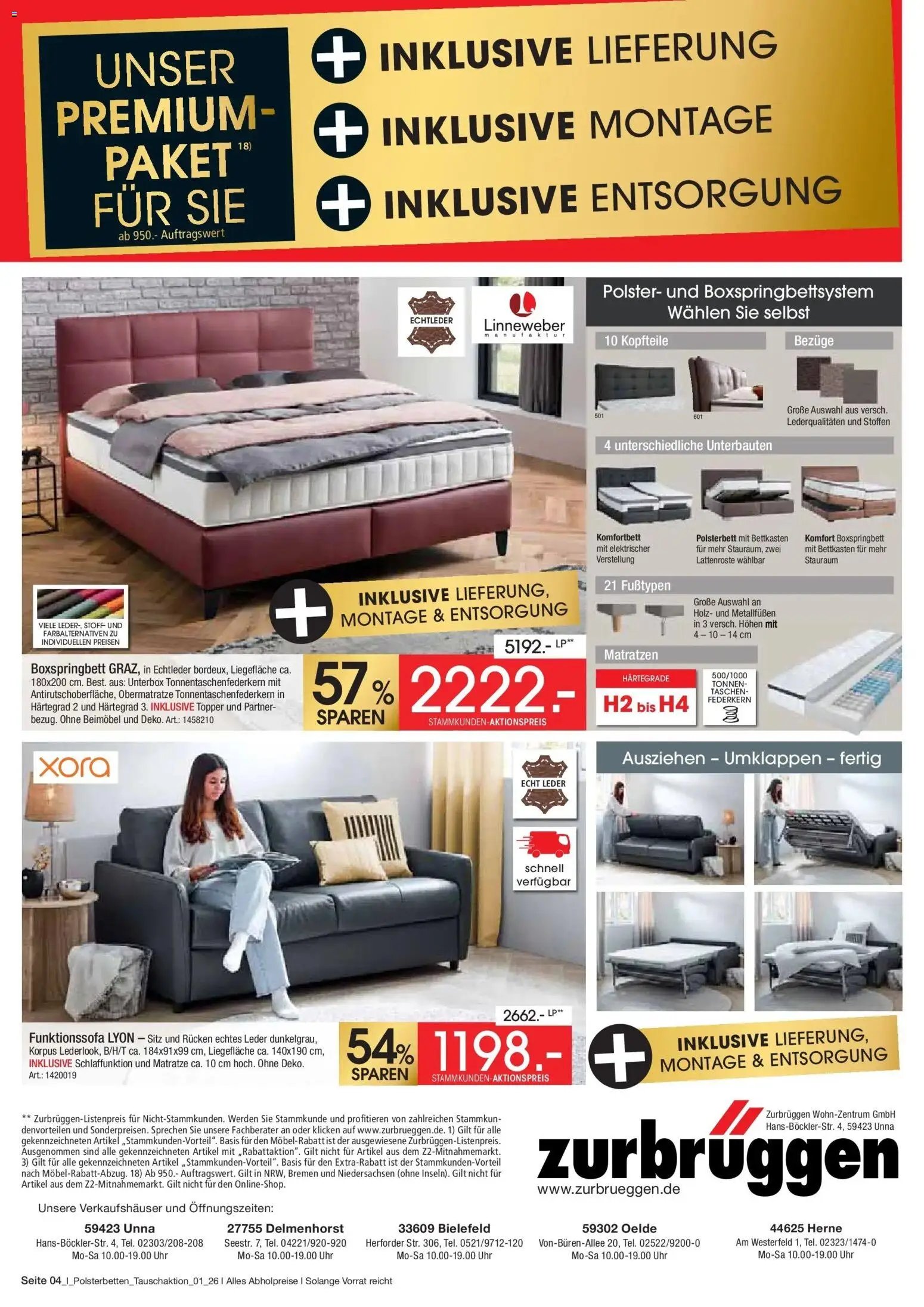 Zurbrüggen Polster & Boxspringbetten Tauschaktion