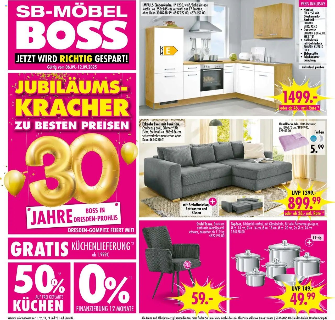 SB Möbel Boss Prospekt Dresden-Gompitz	 (2025-09-06 - 2025-09-12) | 1