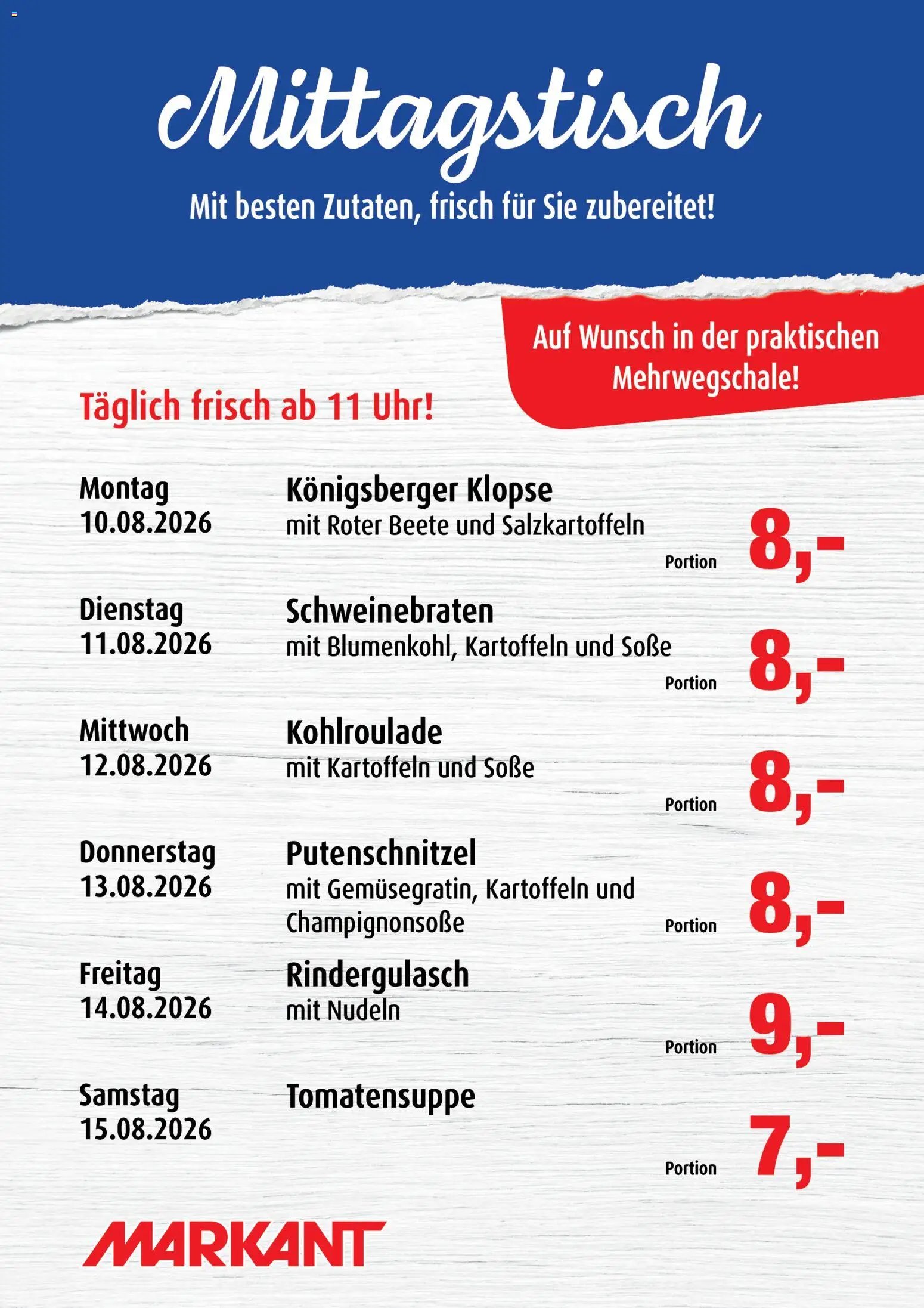 Markant  Mittagstisch