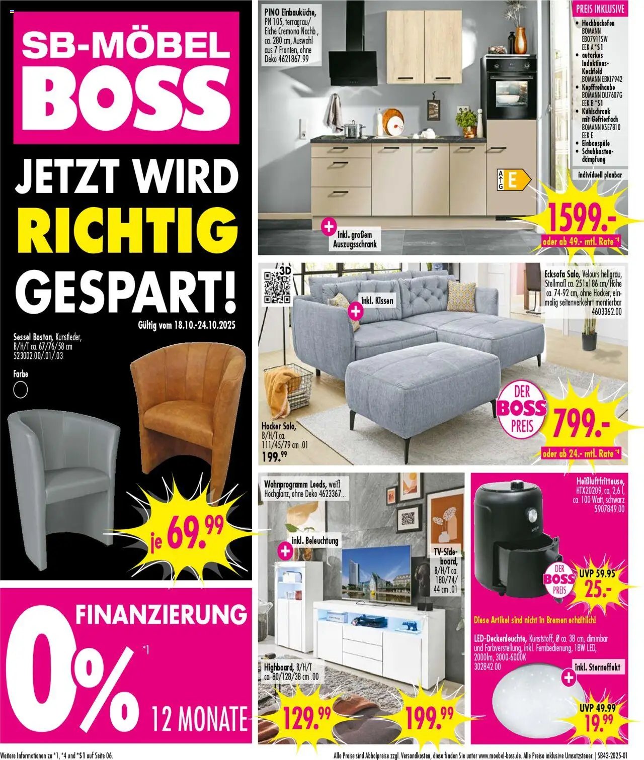 SB Möbel Boss Prospekt 	 (2025-10-18 - 2025-10-24) | 1