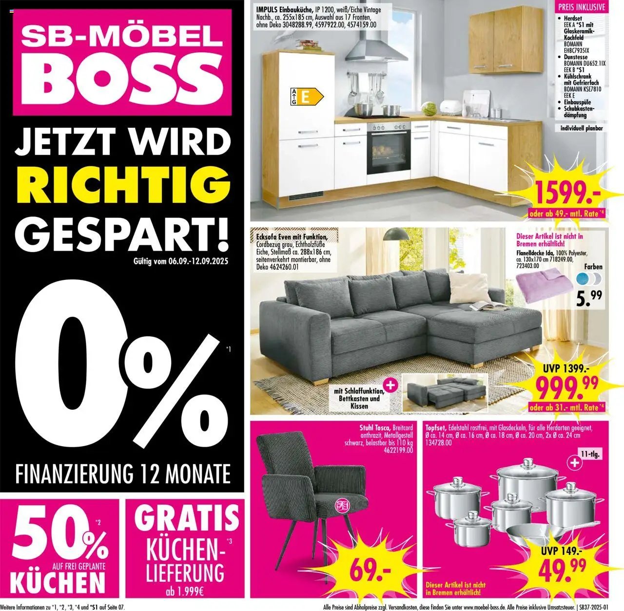 SB Möbel Boss Prospekt Alte Messe Leipzig	 (2025-09-06 - 2025-09-12) | 1