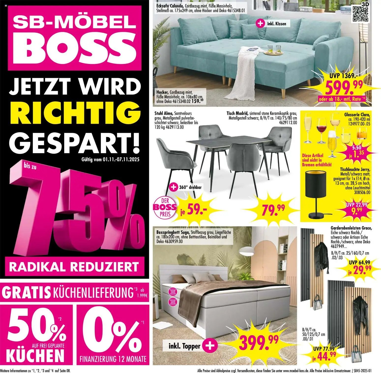 SB Möbel Boss Prospekt 	 (2025-11-01 - 2025-11-07) | 1
