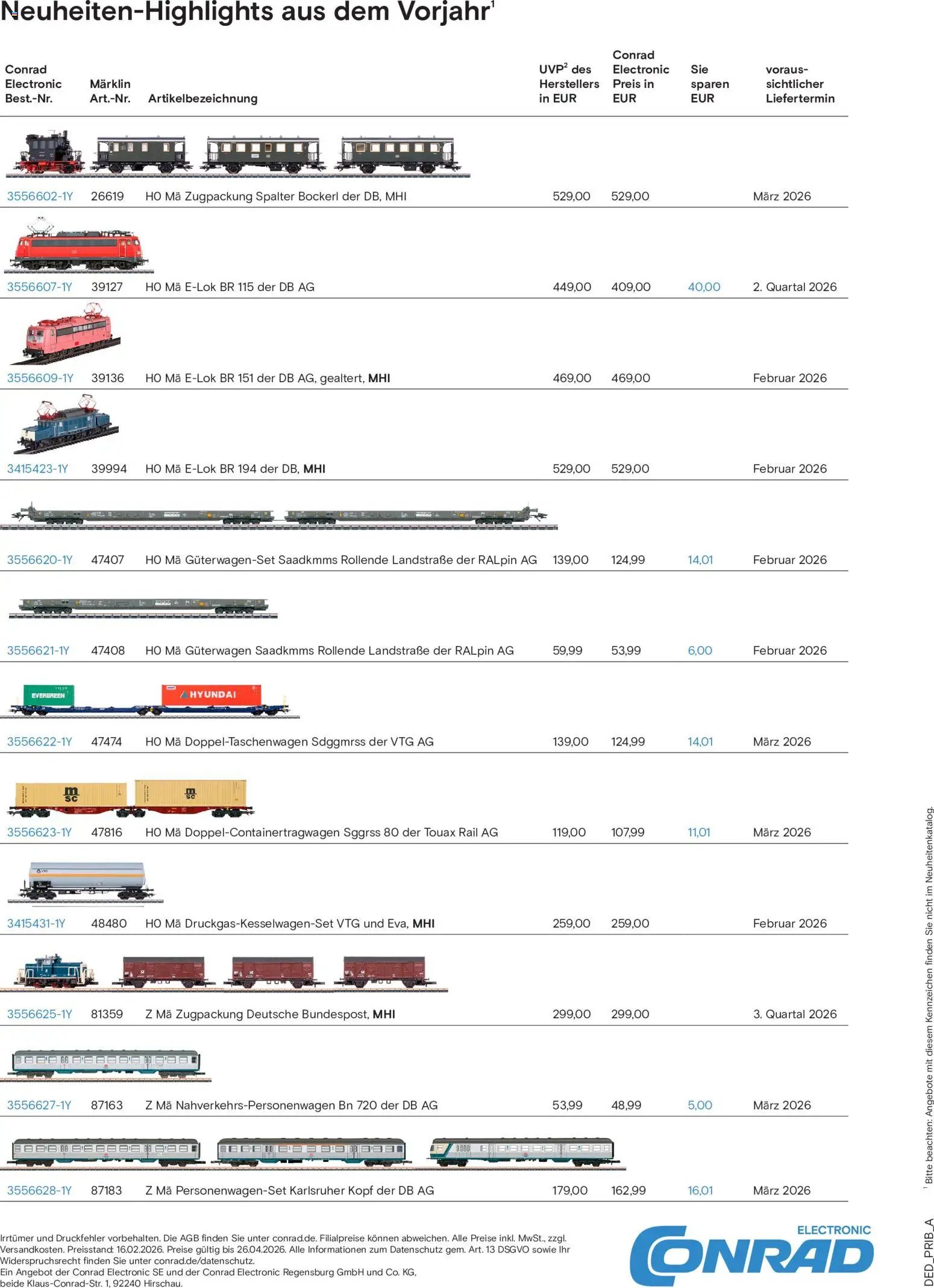 Conrad Märklin Katalog