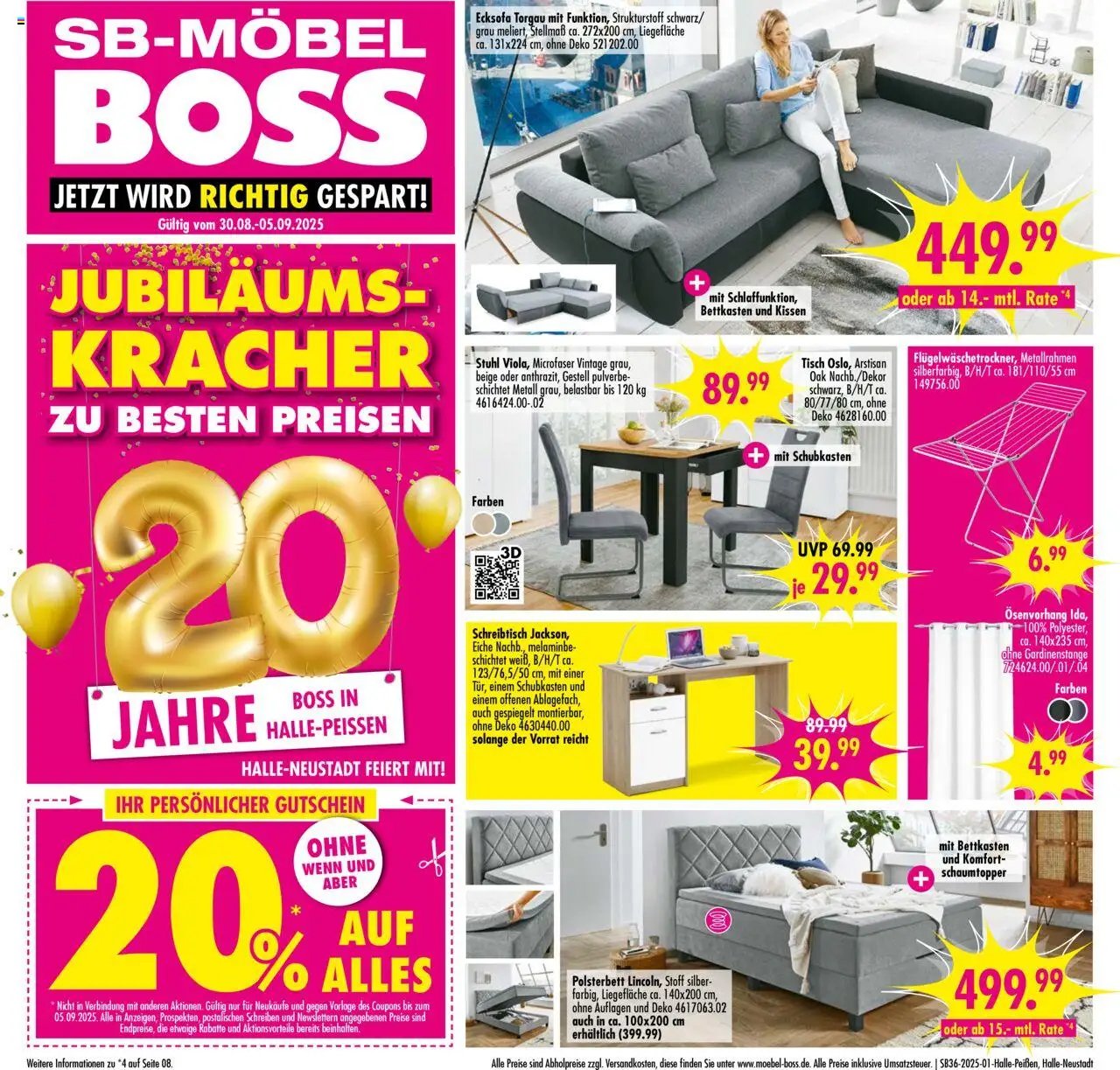 SB Möbel Boss Prospekt Halle-Peissen	 (2025-08-30 - 2025-09-05) | 1