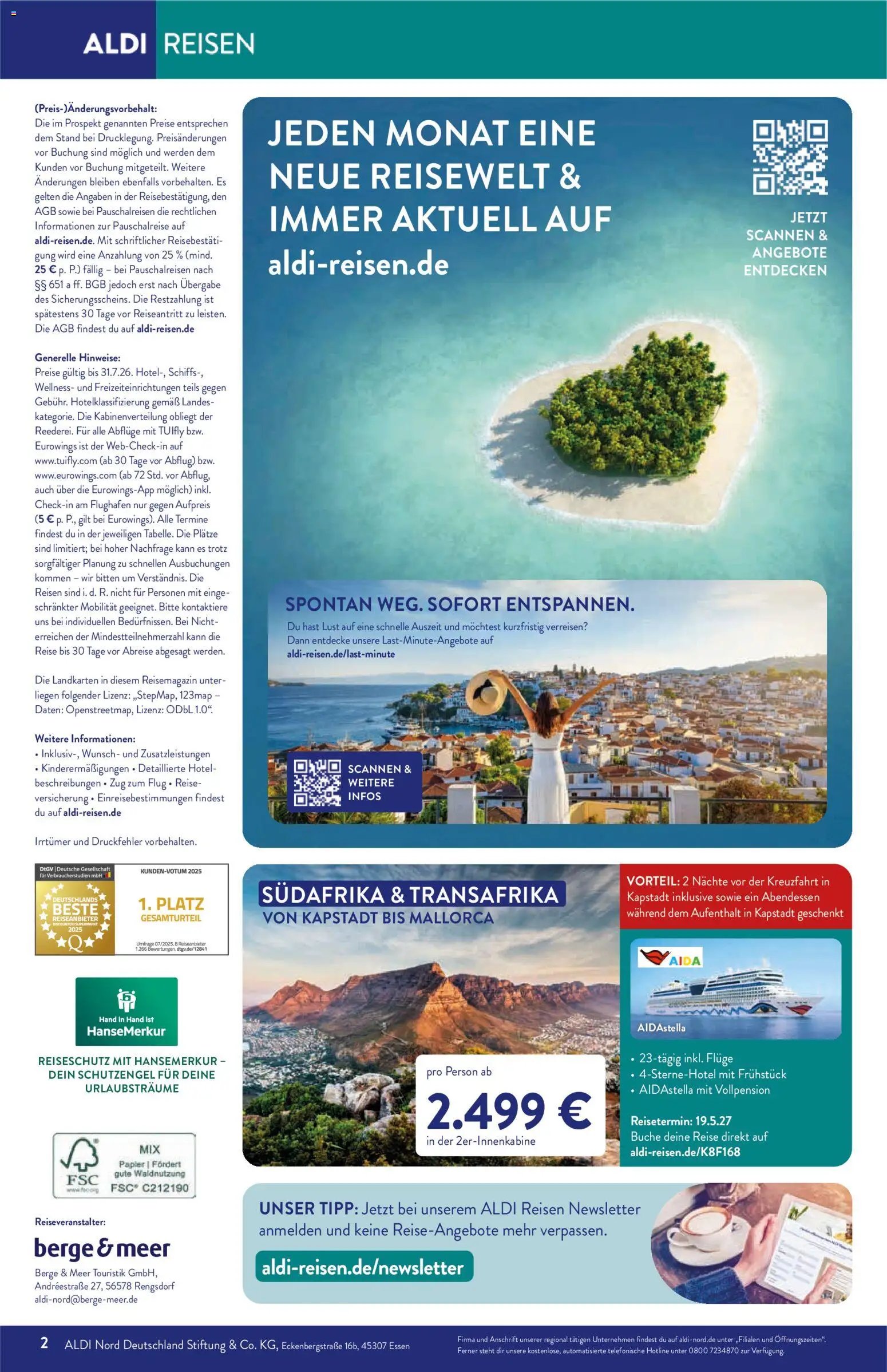 Aldi Reisen Reisemagazin