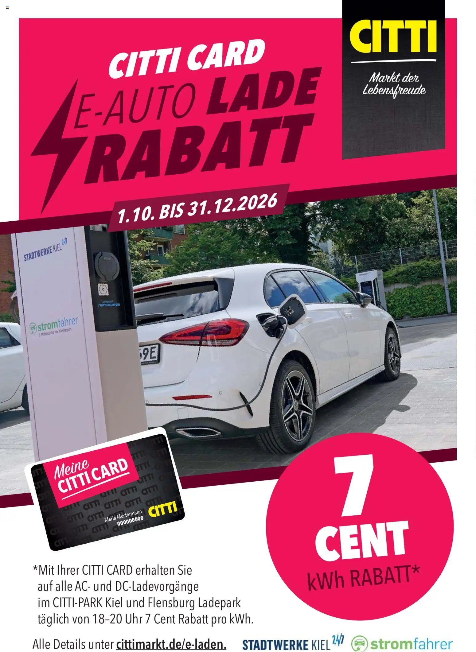 CITTI Markt E-Auto lade Rabatt
