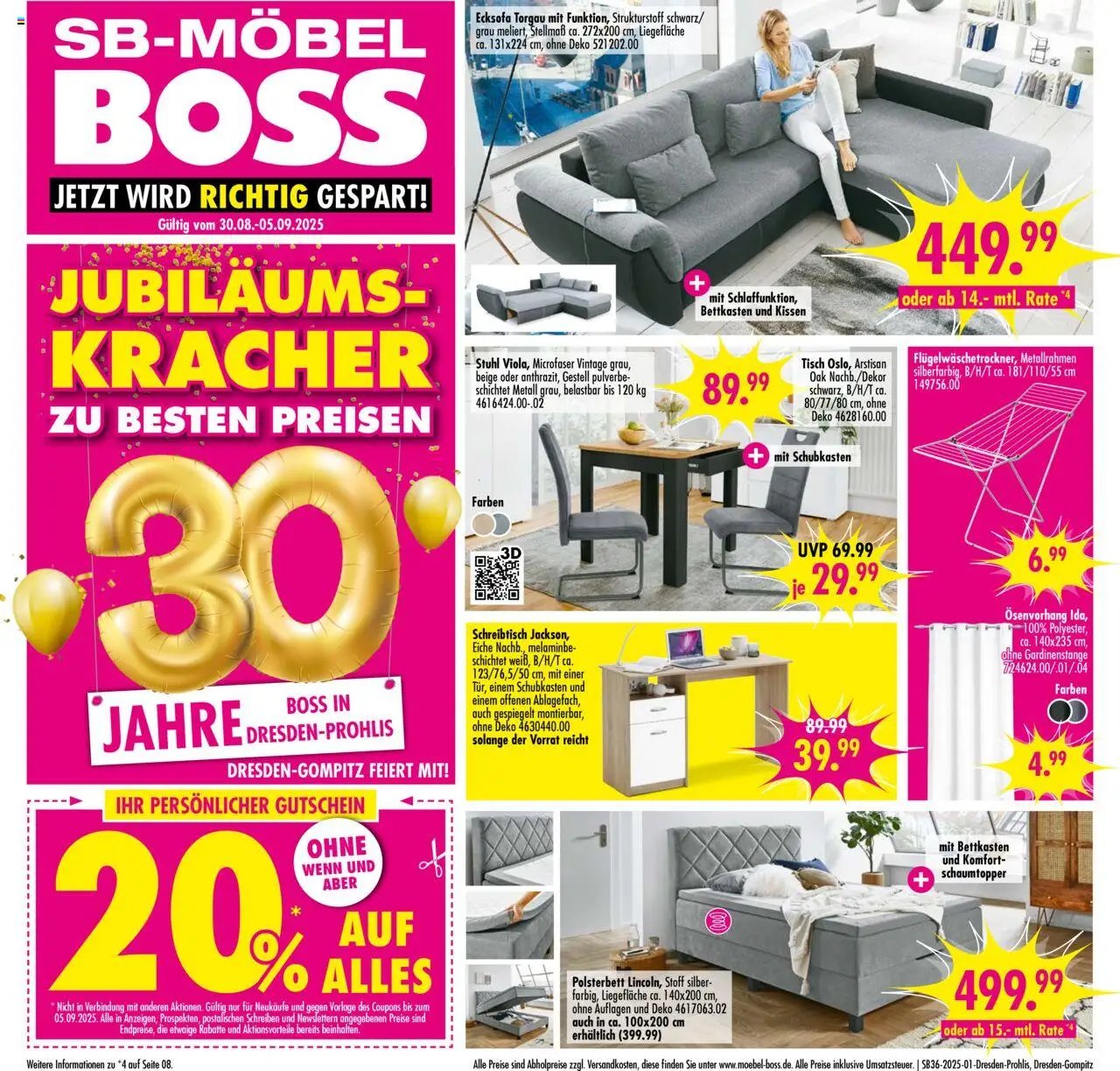 SB Möbel Boss Prospekt Dresden-Prohlis	 (2025-08-30 - 2025-09-05) | 1