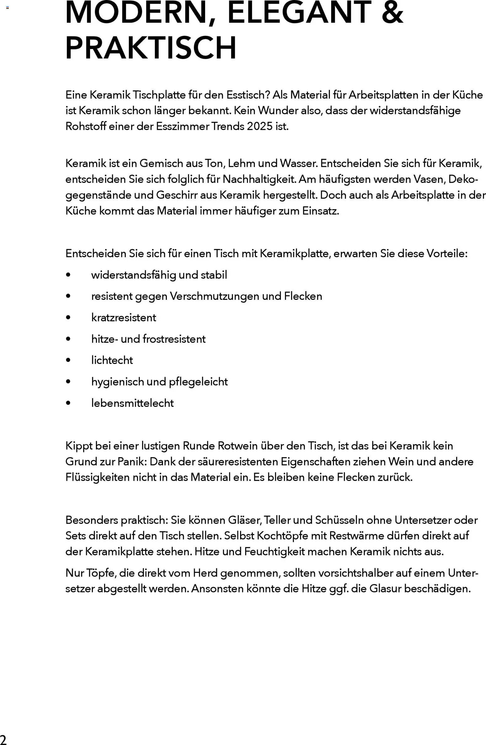 Rahaus Prospekt Glas/Keramik-Esstische