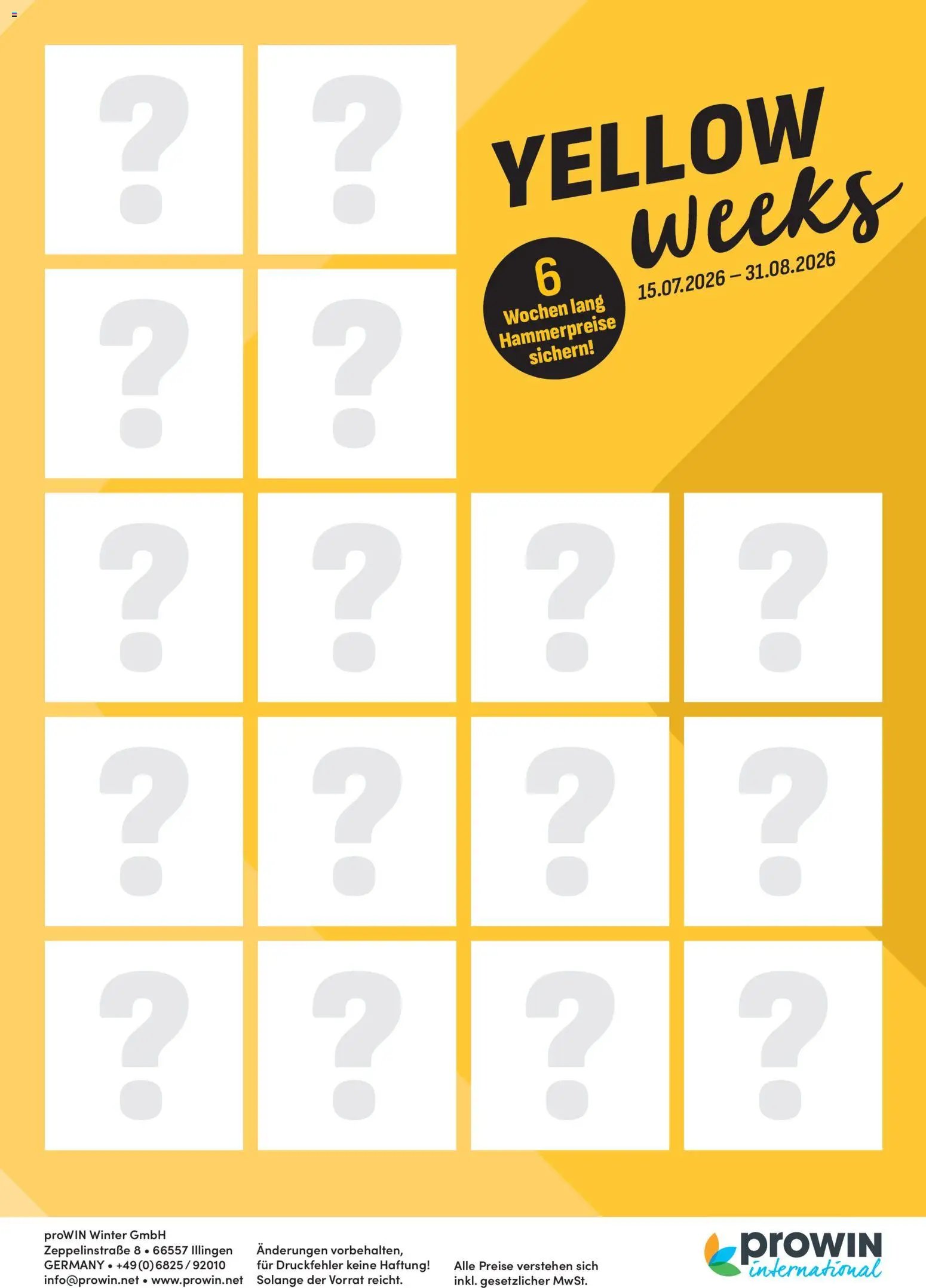 Angebote ProWIN Yellow-weeks Juli / August 2026