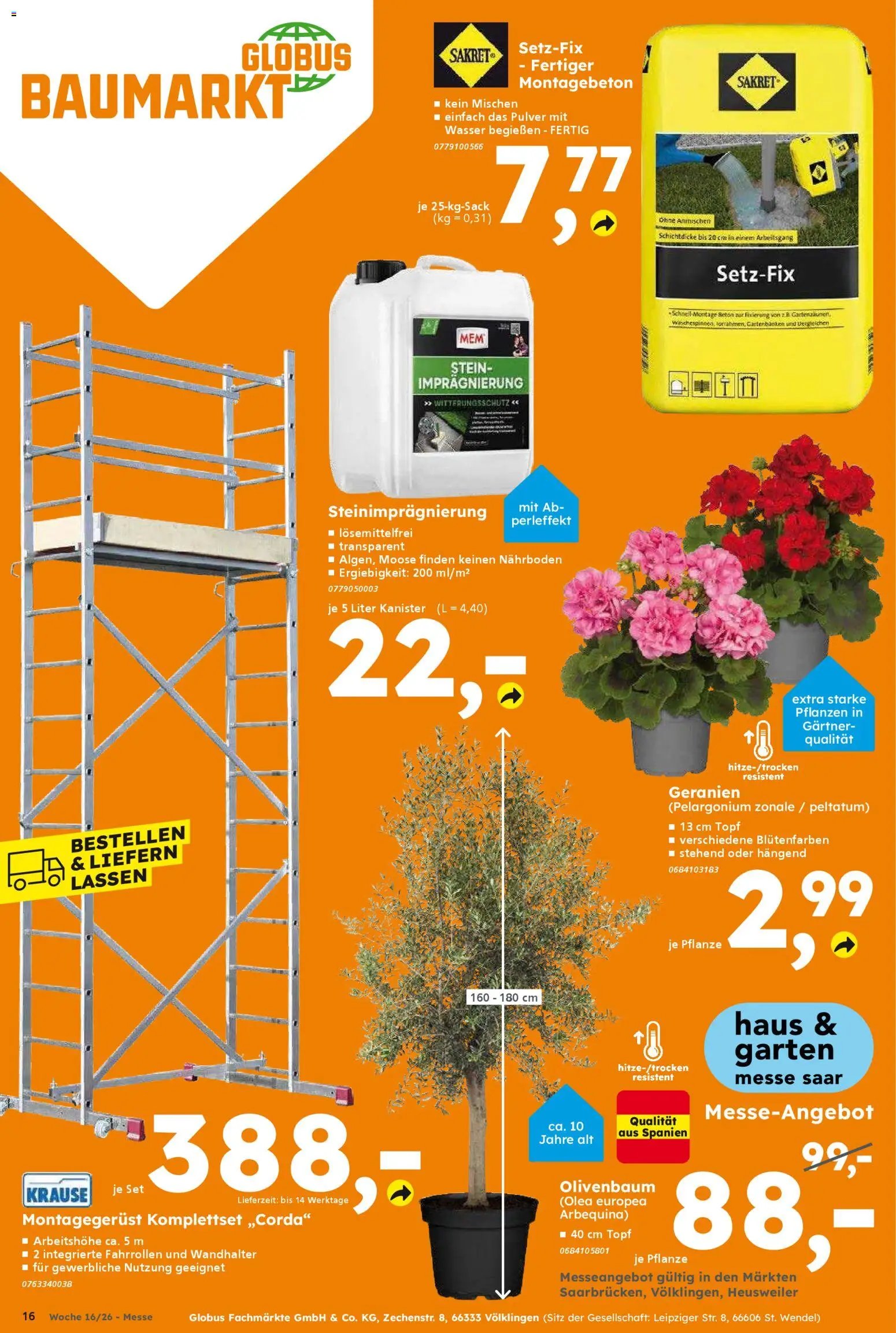 Globus Baumarkt Prospekt Saarbrücken	