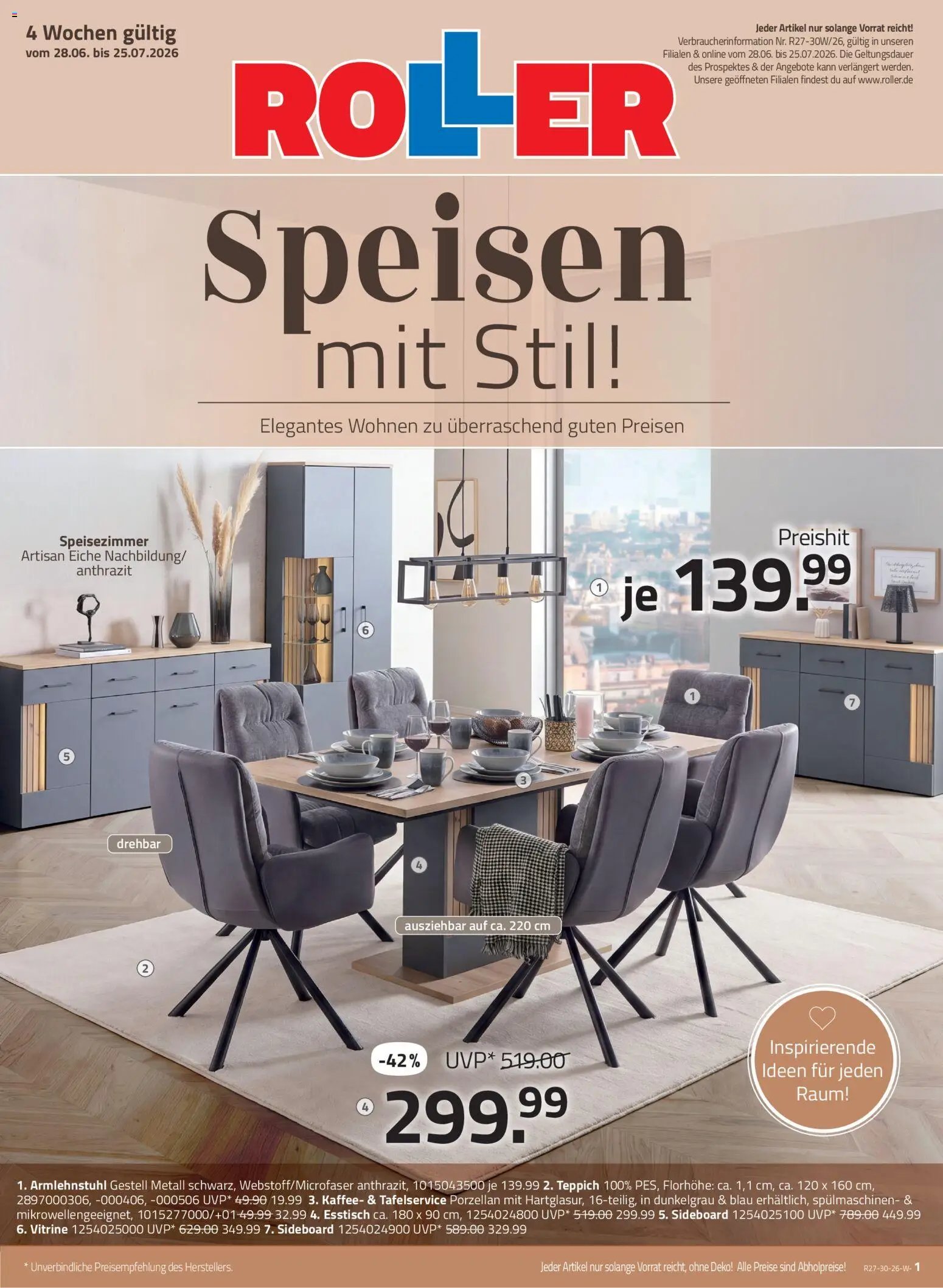 Roller Speisen Katalog