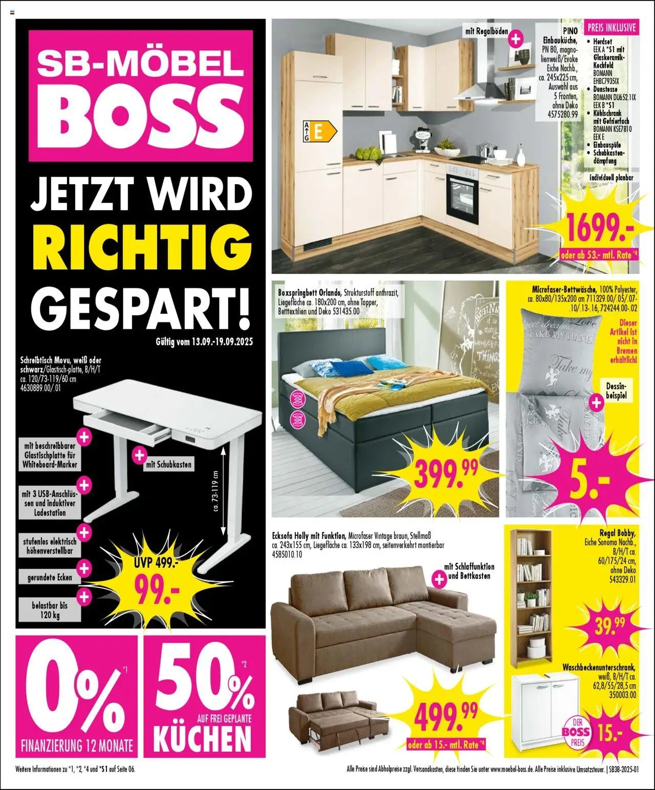SB Möbel Boss Prospekt 	 (2025-09-13 - 2025-09-19) | 1