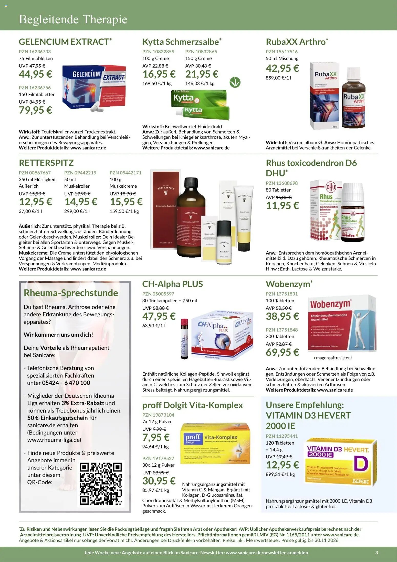 Sanicare Rheuma-Flyer Herbst 2026
