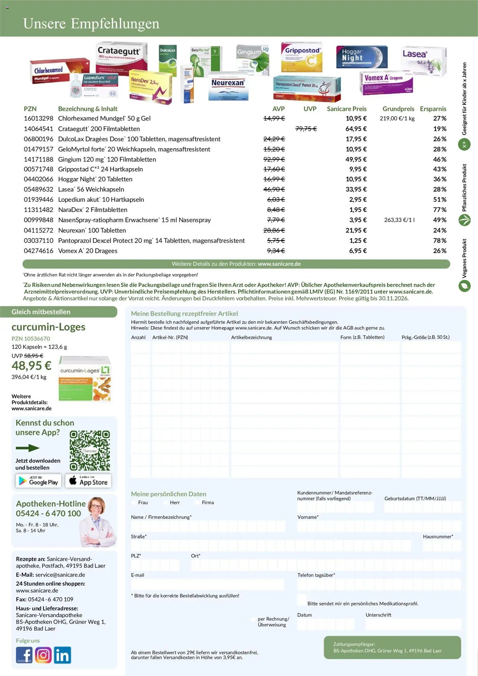 Sanicare Rheuma-Flyer Herbst 2026