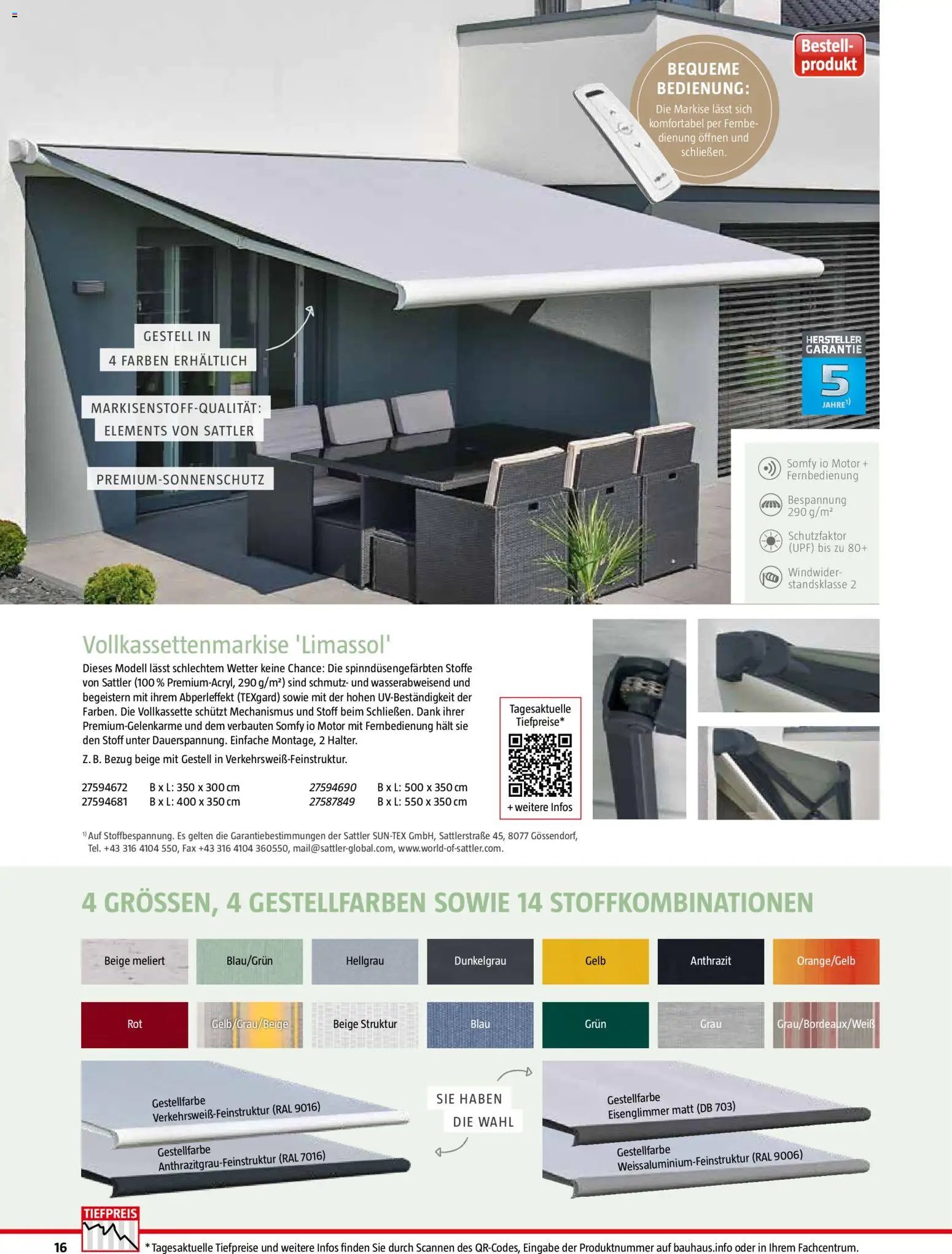 Bauhaus Markisen