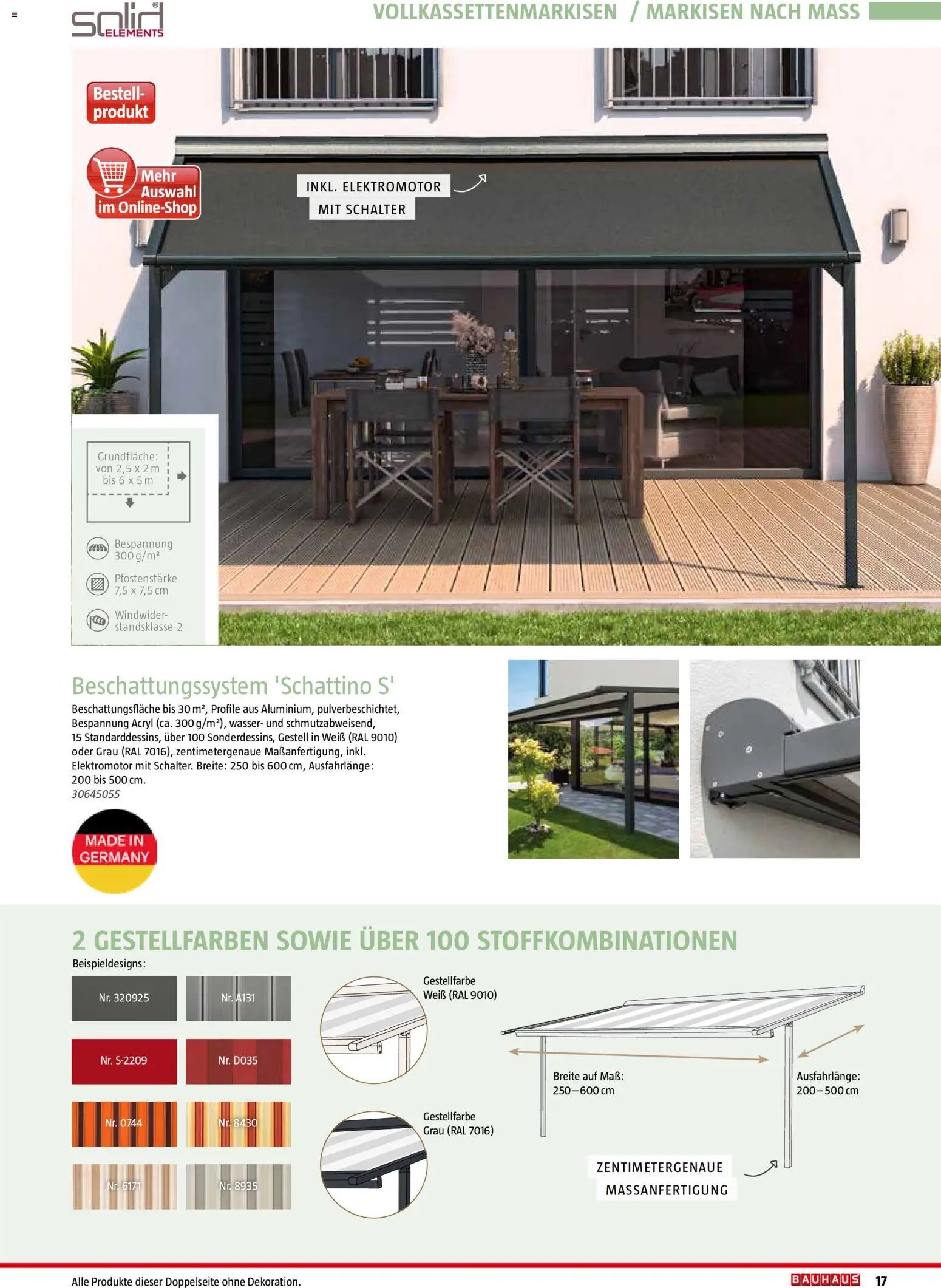 Bauhaus Markisen